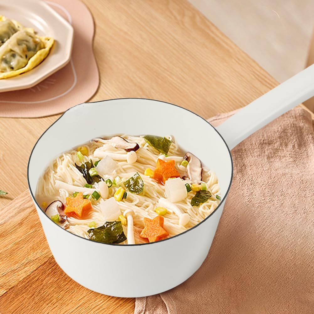 1.2L Enamel Milk Pan, Nonstick Saucepan with Pour Spouts, Butter Warmer, Melting Milk Boiling Porridge Soup Saucepan,Butter Warmer, Gas Stove Enamel Milks Pot with Handle for Home Kitchen image number 3