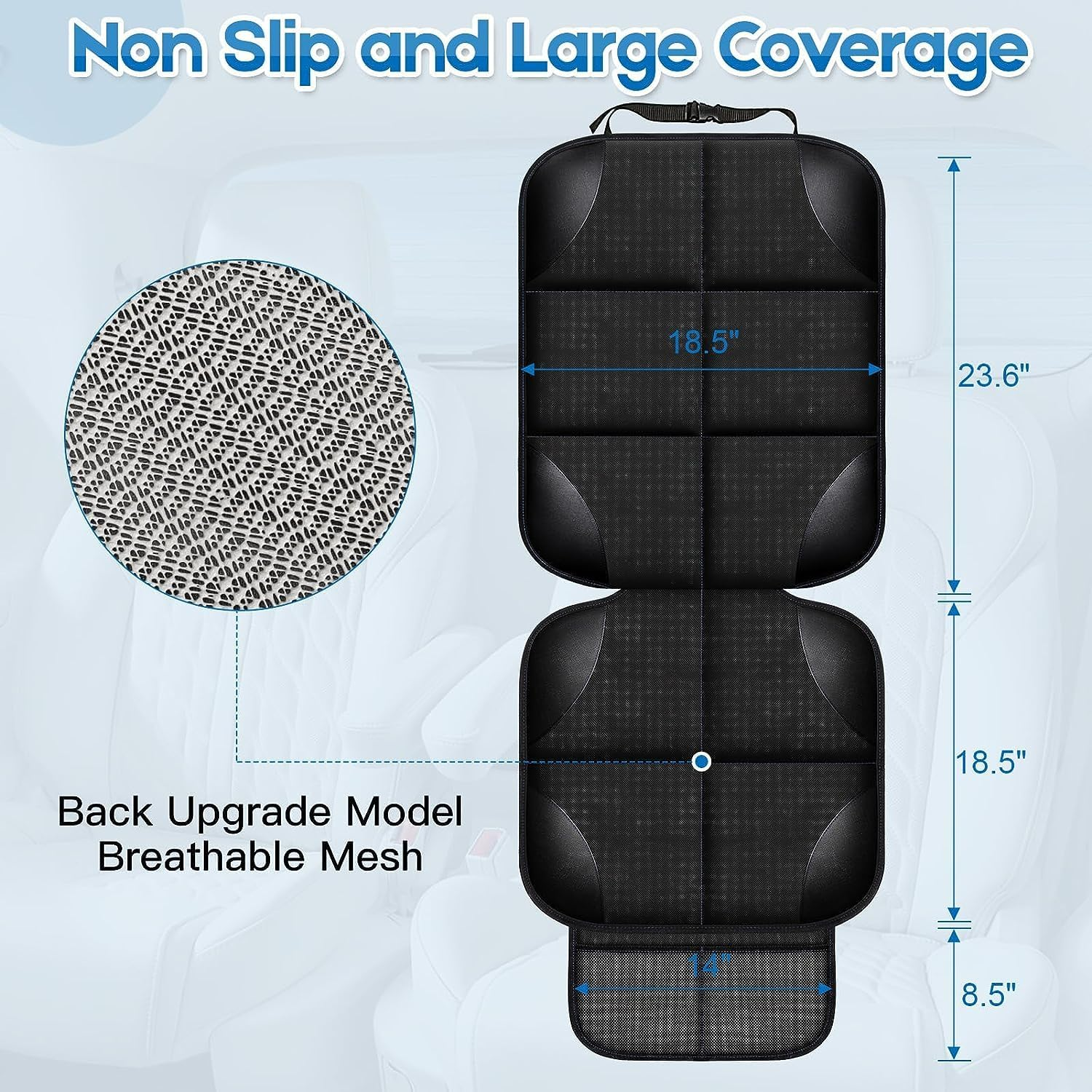 Car Seat Covers, 2 Pack Car Seat Protector for Child Seat,Non-Slip Padding Protector for Child Car Sea, Vehicle Seat Mat Protect Leather Seats with Organizer Pockets for SUV, Sedan, Truck