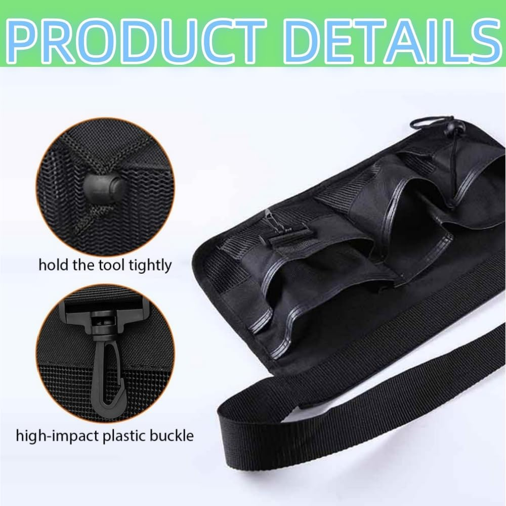 DACUAN Gardening Tool Belt, Garden Tool Pouch, Adjustable Waist Belt, Gardening Belt with Multiple Pockets, Utility Belt for Plumbing, Florists, Woodwork (Black) image number 5