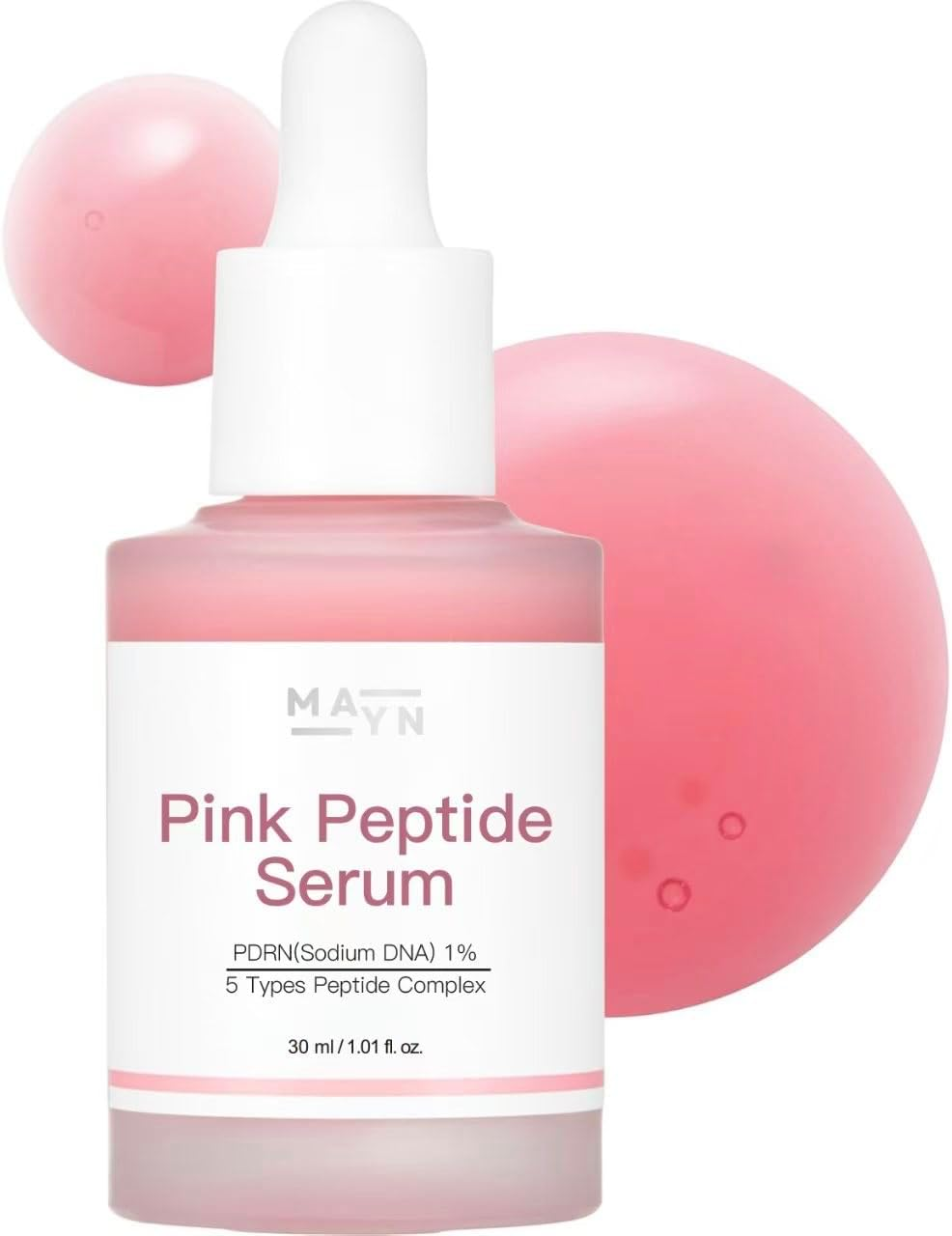 MAYN Pink Peptide Serum &ndash; PDRN (Sodium DNA) 1% + 5 Peptide Complex &ndash; Hydrating, Firming & Brightening Face Serum &ndash; 30Ml image number 1