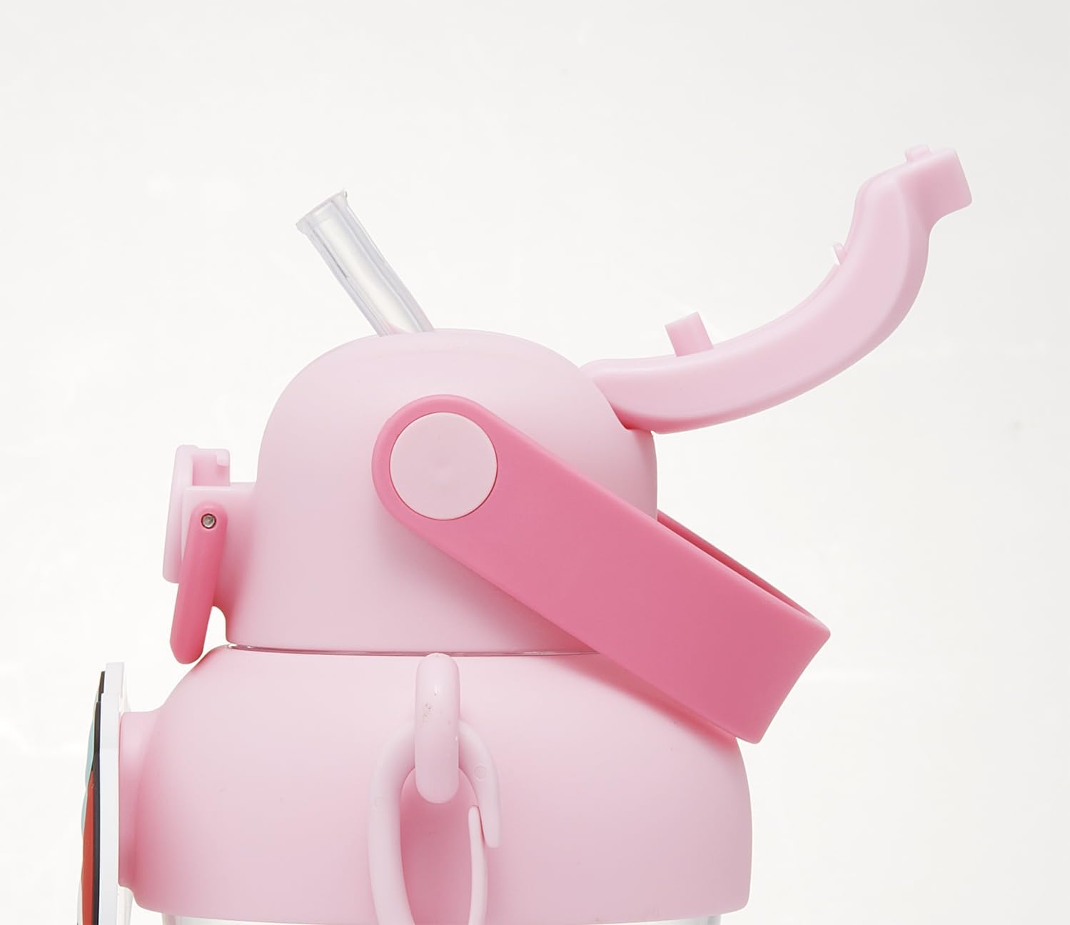 Skater PRMC7ST-A Rubber Mascot Straw Bottle, Water Bottle, 22.9 Fl Oz (650 Ml), One Push Open, Locking Function, Handle Included, Shoulder Strap, Sanrio My Melody, My Melody, My Favorite Days, image number 6