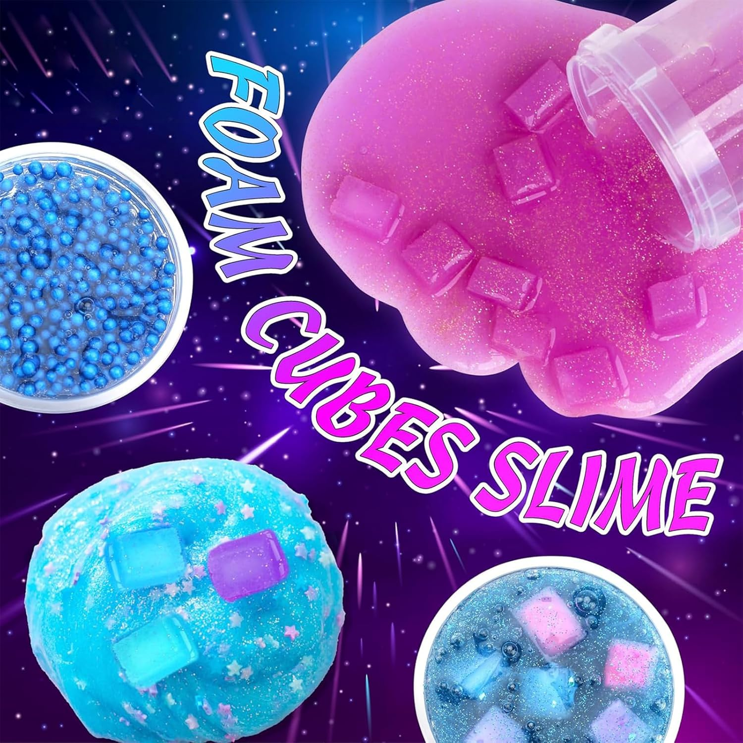 Toy Galaxy Slime Kit for Boys Girls 6-12 Years Old, Glimmer Crunchy Slime, Foam Slime,Butter Slime, Stress Relief Toys, Party Favors for Kids, Fun Idea for Christmas & Easter image number 1