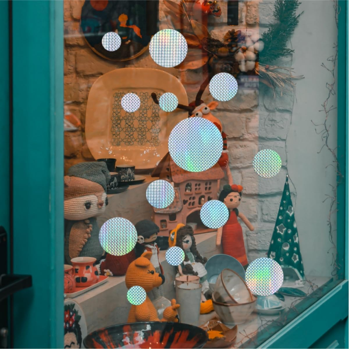 39 Pack Bird Scare Self-Adhesive Deterren Reflective Devices,T for Windows, Balcony, Roof & Garden &ndash; Keep Birds Away with Reflective Strips (Silver) image number 1