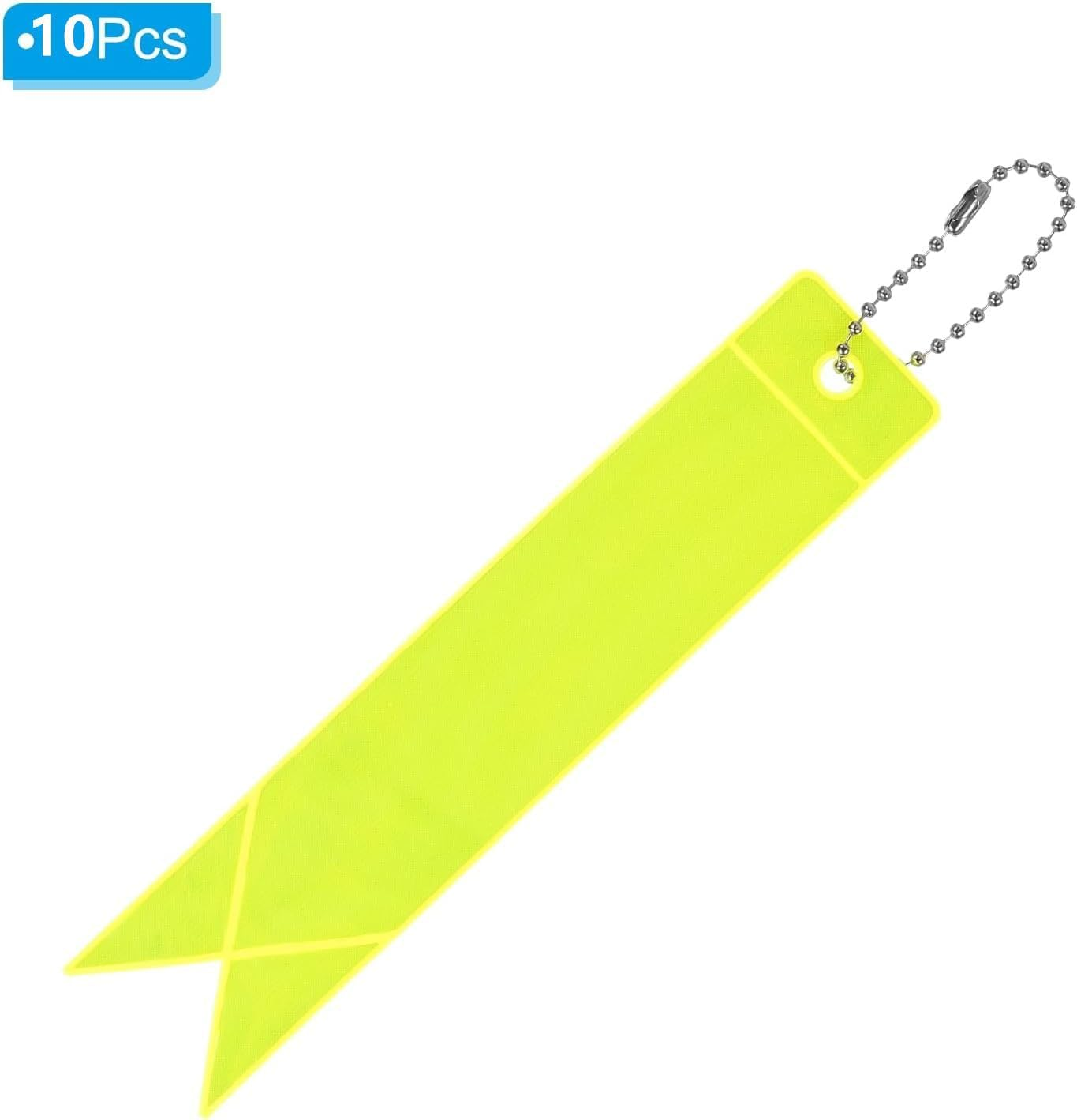 Reflective Tags, Reflector Tag Pendant, 10 Reflective Backpack Pendant, Waterproof Reflector Highly Visible Night Walking Safety Gear Bag (Fluorescent Yellowish Yellow) - Orange image number 4