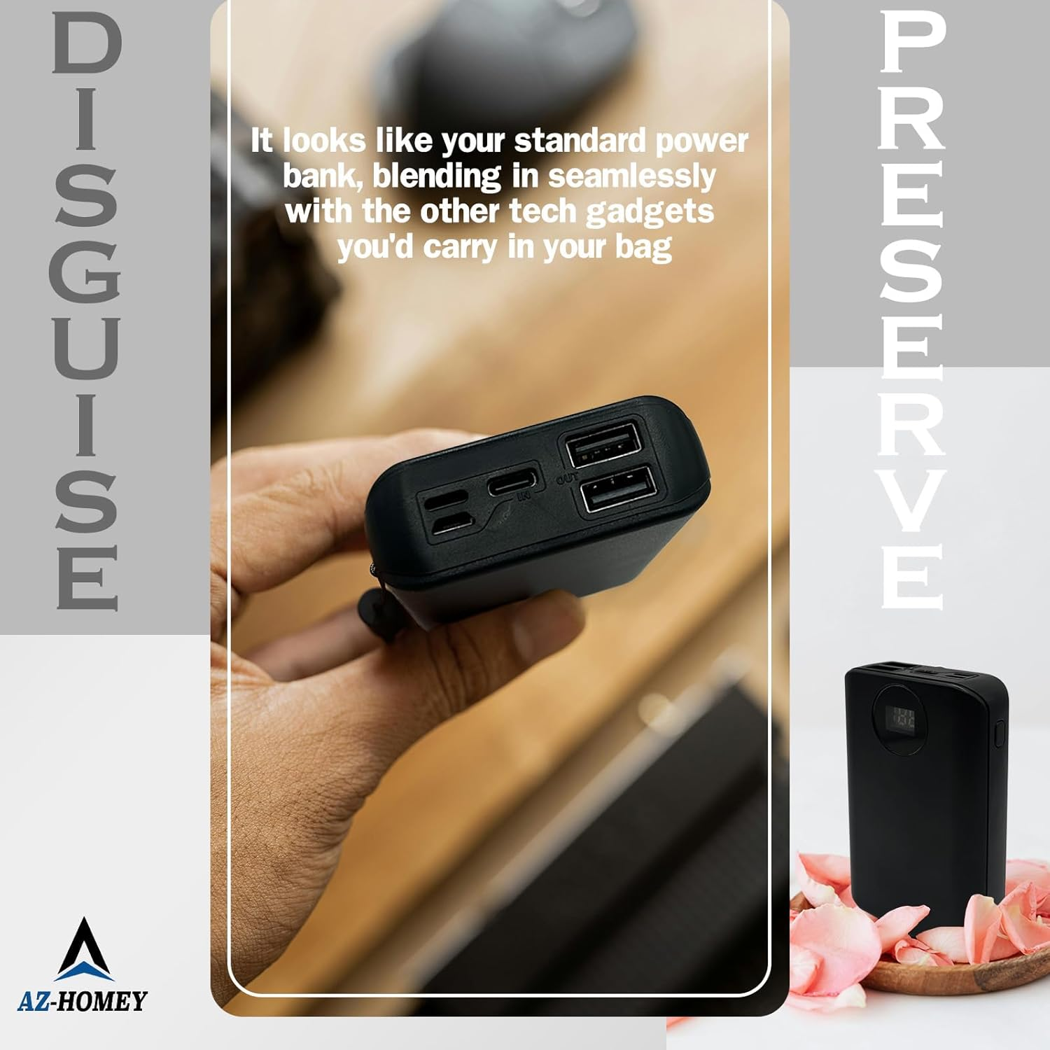 Diversion Safe Power Bank - Hidden Storage Compartment for Valuables, Secret Safe, Fake Power Bank for Safe Security, Portable Hiding Device, Ideal for Travel, Home, and Office image number 2