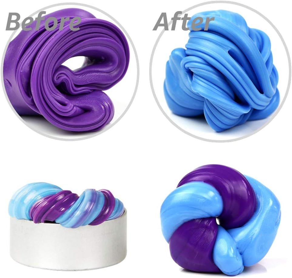 Magic Heat Reactive Color Changing Putty Slime - Soft, Stress Relieving Fun for Teens & Adults (Purple >>> Blue) - Red image number 4