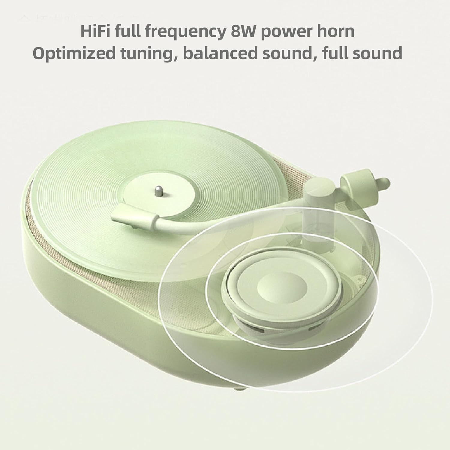 Portable Speaker, Lovely Record Player Design, Speaker 5.1 and Breath Light Combination, Hifi Full Frequency 8W Power Speaker Stereo LED Night Light (Green) image number 1