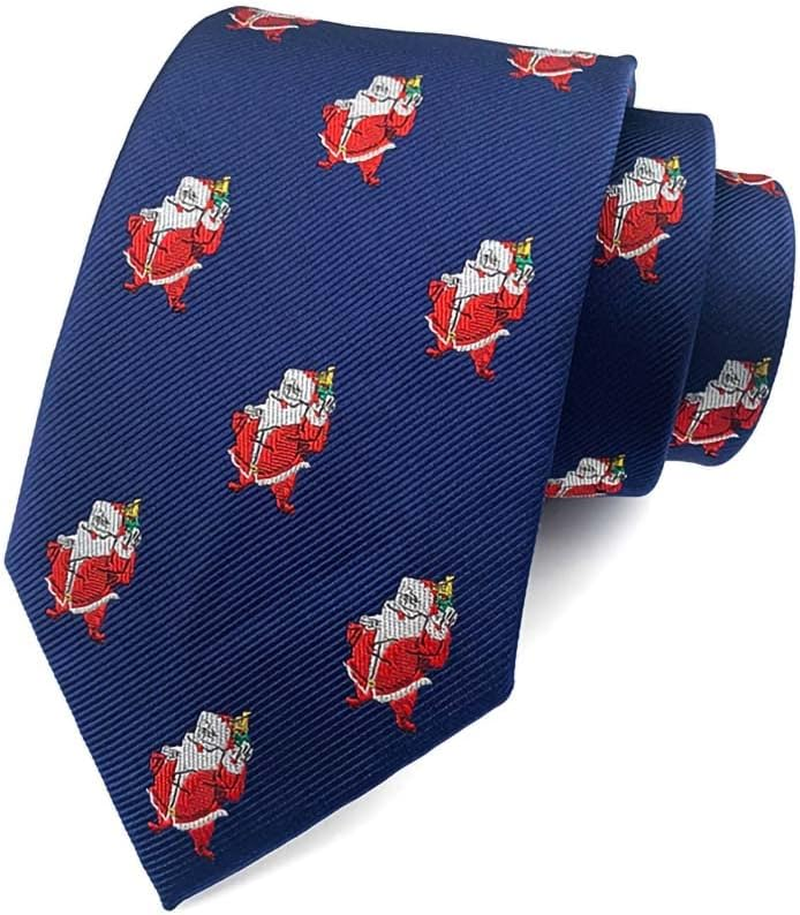 Unique Jacquard Christmas Ties for Men New Year Xmas Party Snowman Necktie Ac8586