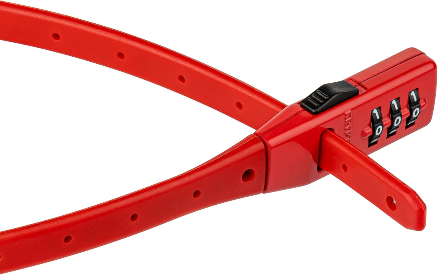 Kryptonite Click Lock Zip-Tie Bike Lock, Lightweight anti Theft Compact 3-Digit Resettable Combination Multi-Purpose Lock, Adjustable Cable Lock for Bikes, Helmets, Cabinets, Luggage, Skateboard, Red image number 1