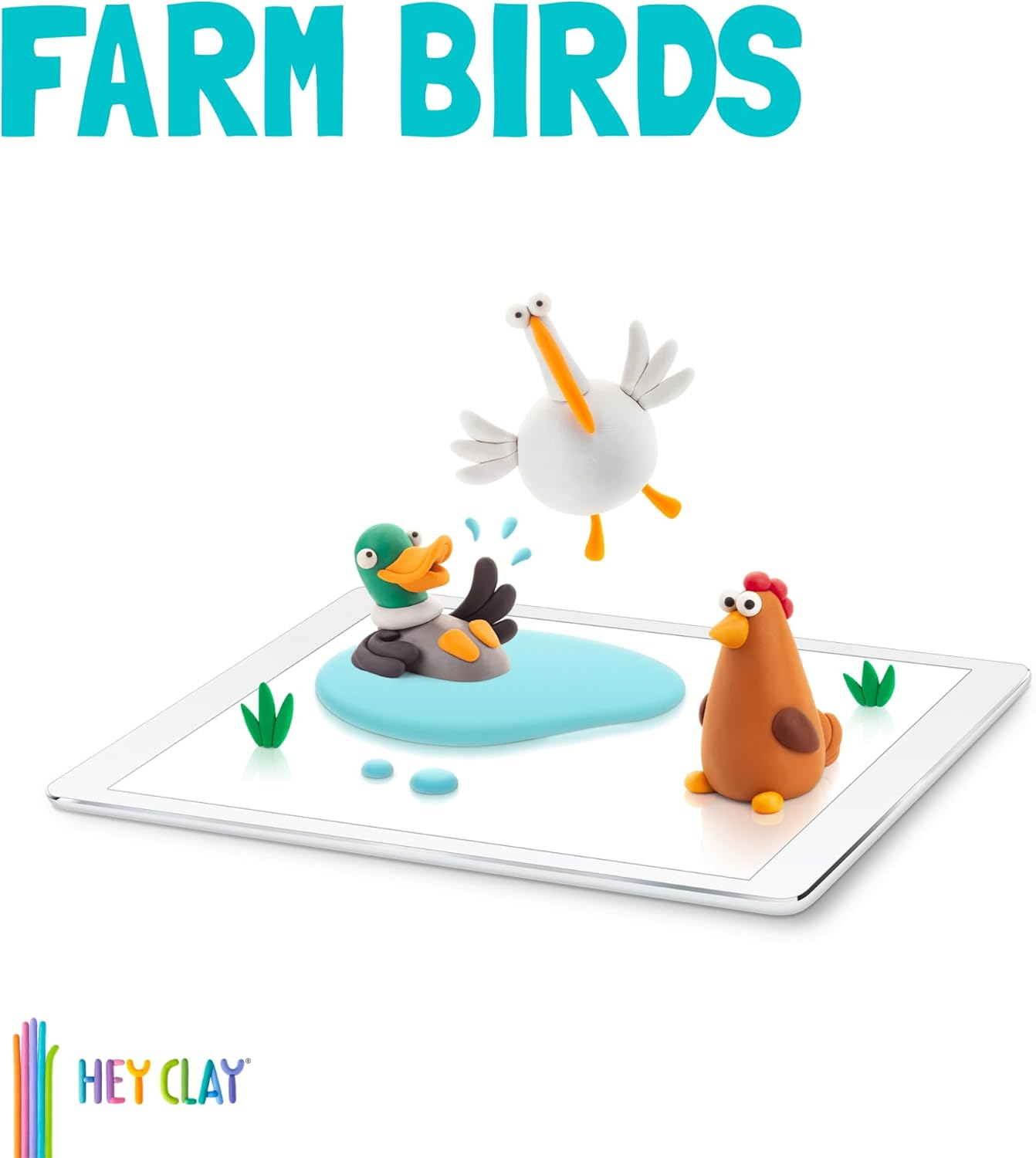 HEY CLAY Farm Birds Air Dry Clay Set 6 Cans Modelling Kit & Interactive App Instructions &ndash; Creative Set for Kids Ages 4-8 (6 Cans) image number 6