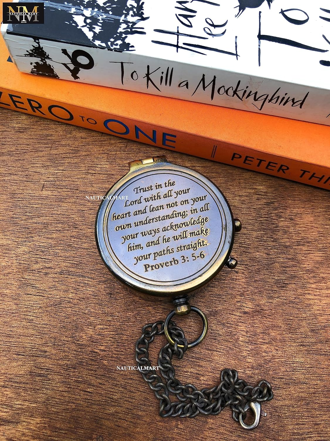 Trust in the Lord Engraved Compass, Proverbs 3: 5-16 Graduation Gift, Compass with Stamped Leather Case, Camping Compass, Boating Compass, Confirmation Gift Ideas, Religious Gifts, Missionary Gifts image number 3