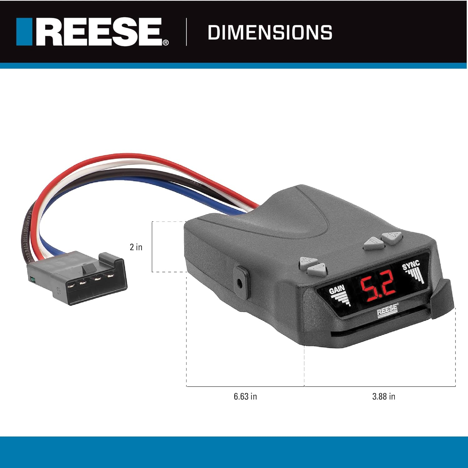 REESE Towpower 8507111 Brakeman IV Digital Brake Control, Small Compact Design image number 1