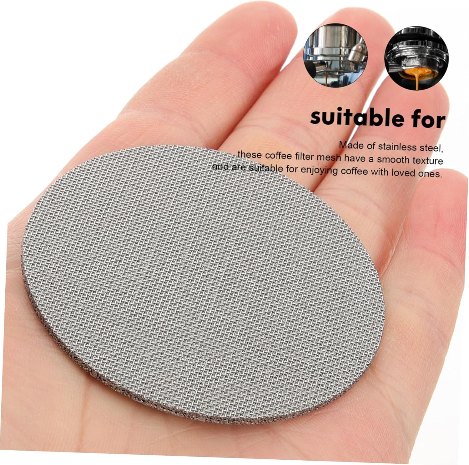 POPETPOP Stainless Filter Mesh Reusable Espresso Screen for Percolators Thickness Easy to Clean Space Saving Design for Fresh Coffee and Loose Tea Enjoyment