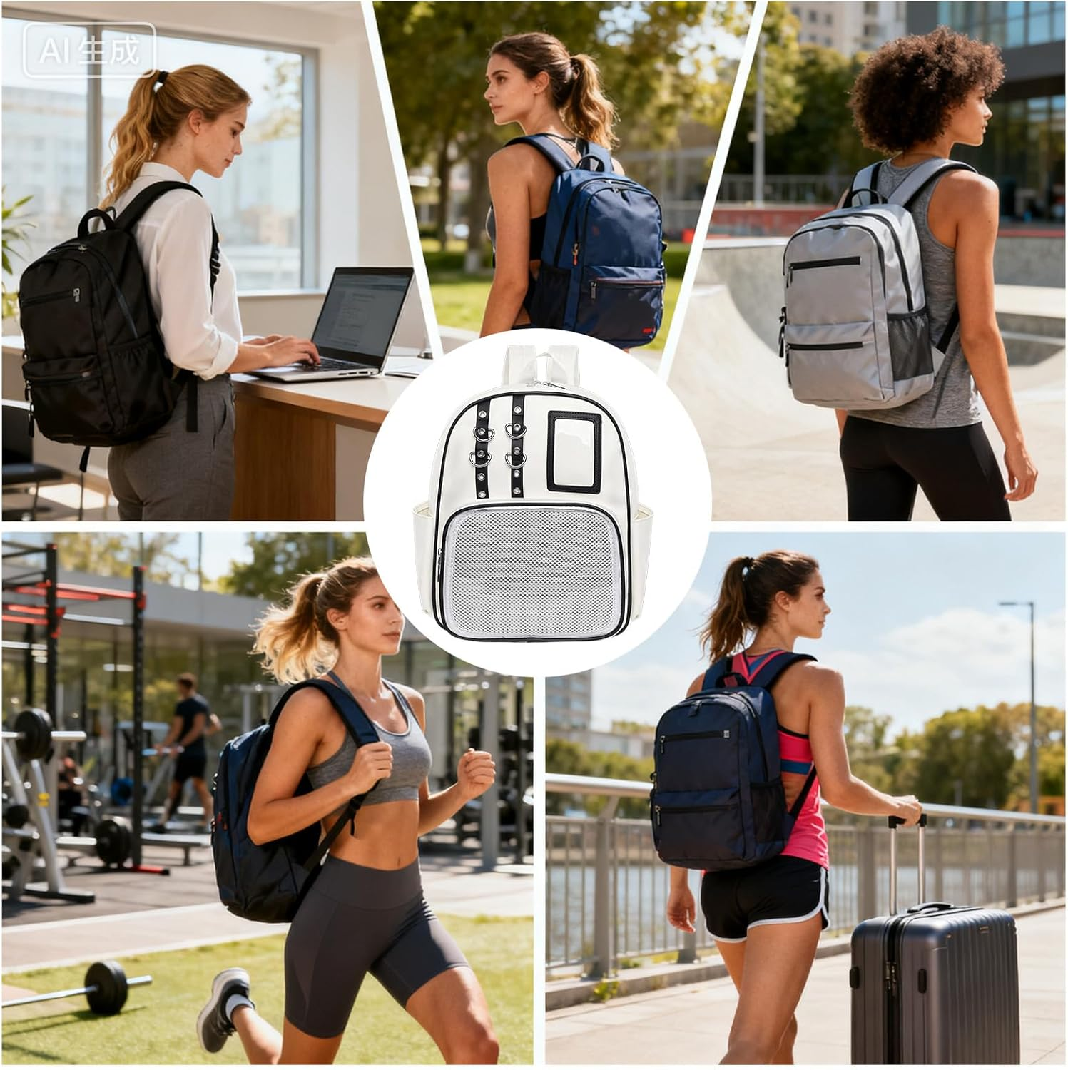 PU Storage Bag | Organizer Purse with Pin Board,Pin Display Bag | for Travel Luggage Hiking Comic Con Work Fitness Everyday Sports Outdoors - Silver image number 7