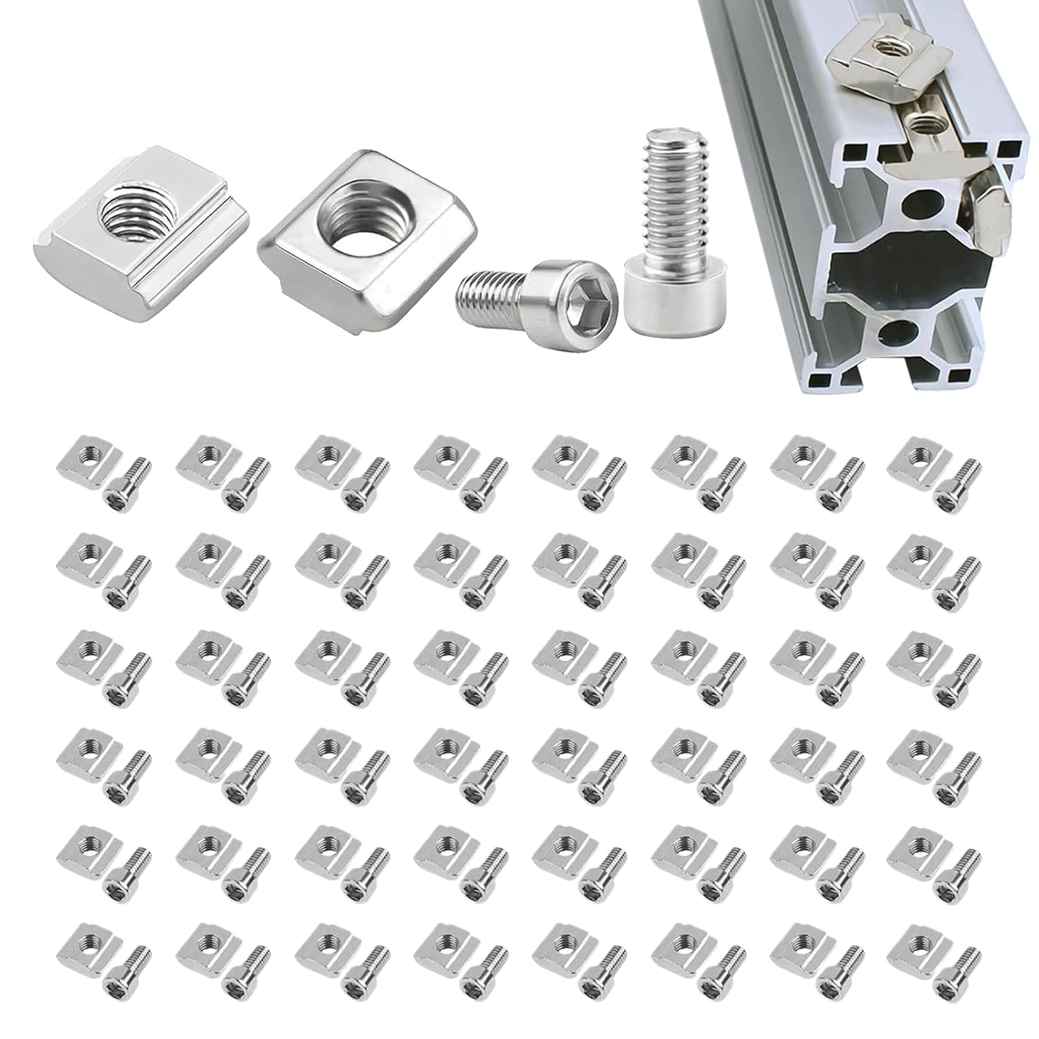 M5 T-Nuts Screws Kit, Home Repair Accessories, Extruded Aluminum Hardware, for DIY Enthusiasts Woodworkers Furniture Assembly Machine Building Workbench Home Repair Automotive image number 4