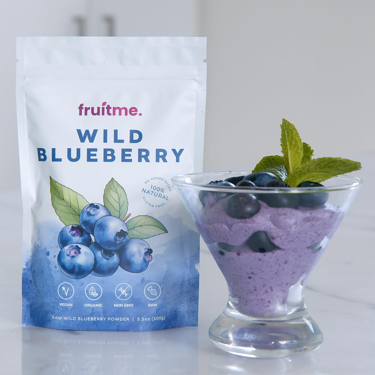 Raw Certified Organic Wild Blueberry Powder Freeze-Dried 100G - Antioxidant, Vitamin C and Zinc Rich Superfood - 100% Bilberry Superfruit by Fruitme image number 4