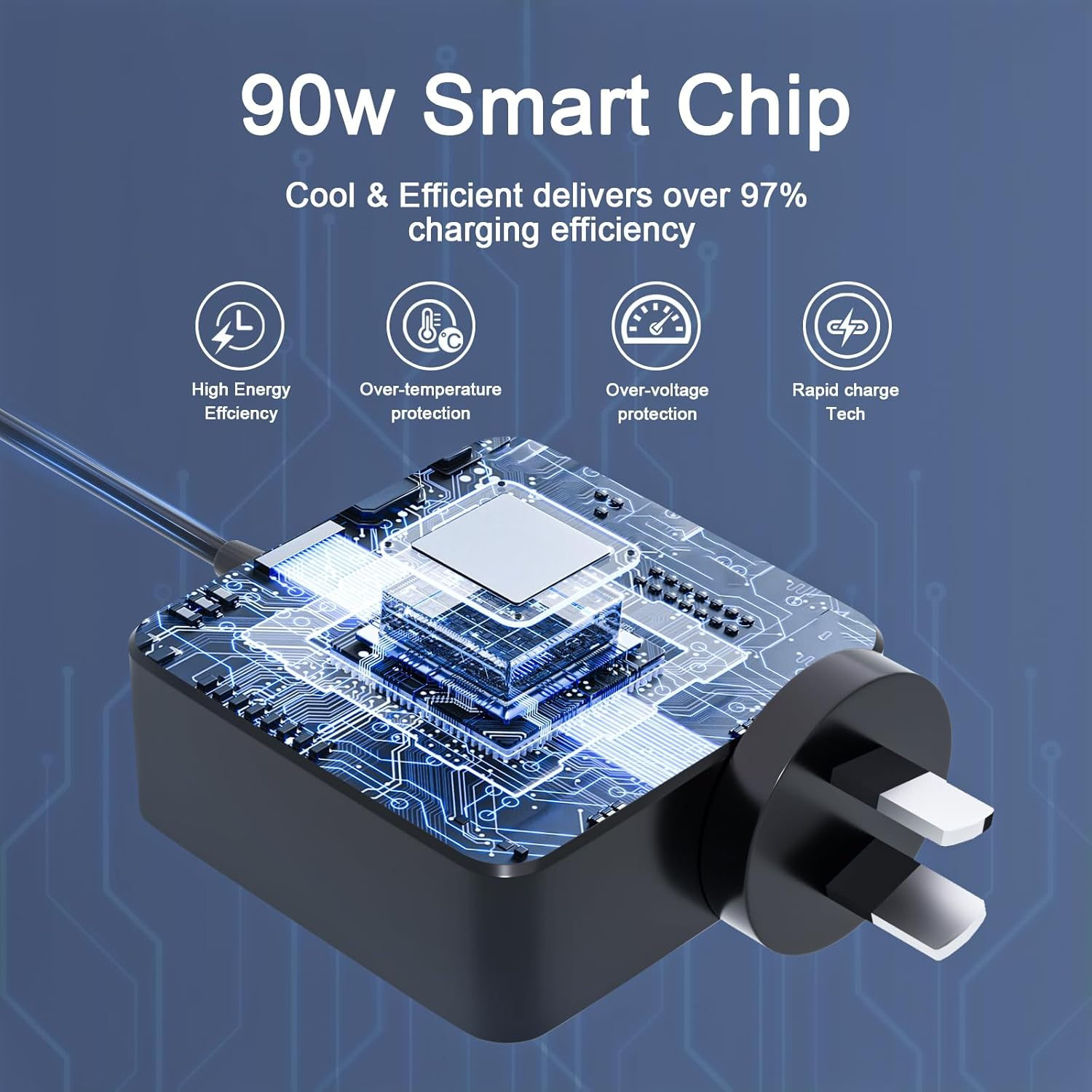 90W Universal Laptop Charger AC Adapter for HP Asus Acer Toshiba Dell Lenovo Fujitsu Gateway Ultrabook Chromebook IBM Compaq Samsung Sony Notebook Power Supply 18V/18.5V 19V/19.5V 20V 6A with 16 Tips image number 6