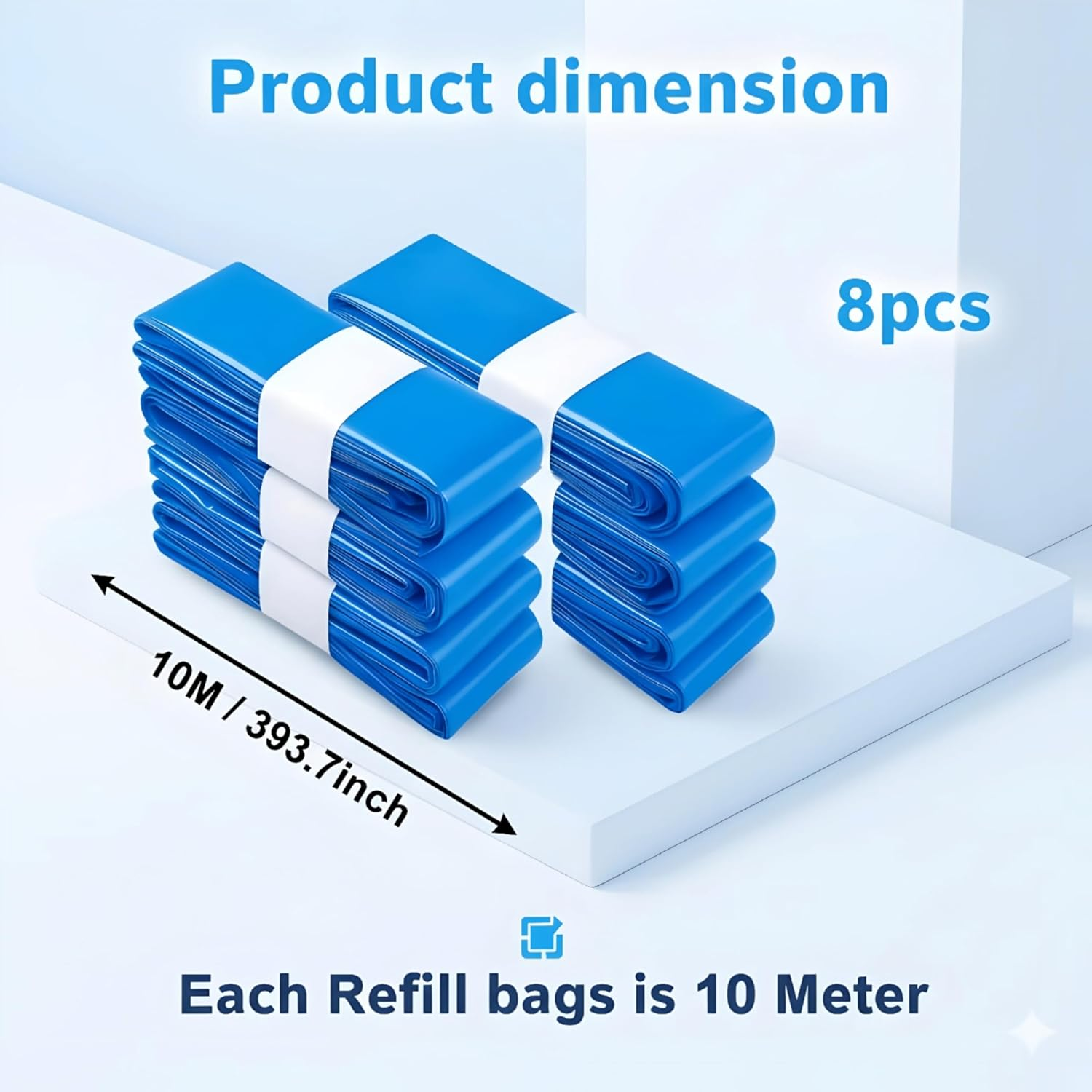 8-Pack Nappy Bin Refill Bags Compatible with Tommee Tippee Twist & Click, Sangenic Tec & Simplee &ndash; 10M Extra Long Diaper Pail Liners, Strong Odor Lock, Eco-Friendly, Cassette Not Included image number 2
