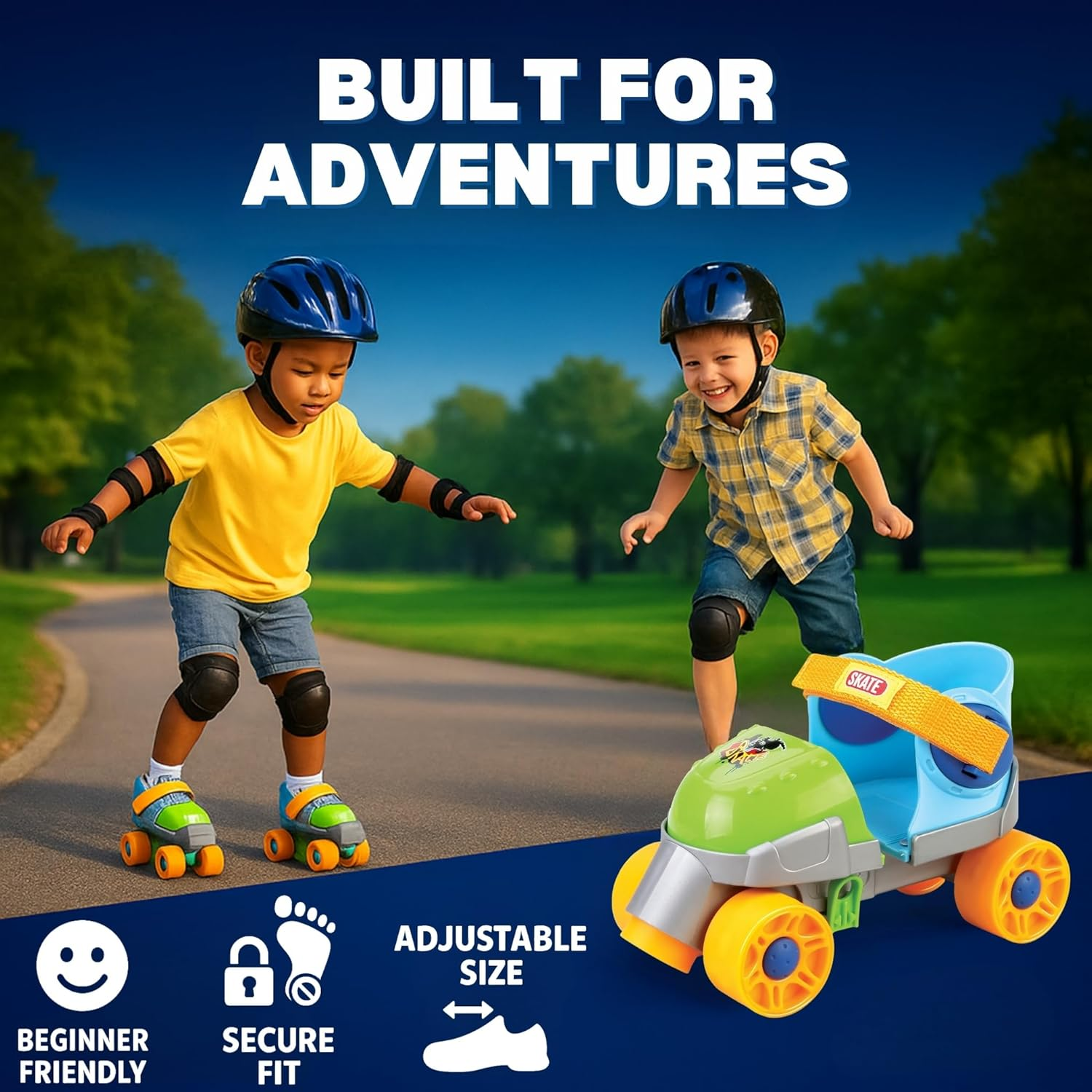 Liberty Imports Grow-With-Me Easy Training Adjustable Inline Rollerskates image number 1