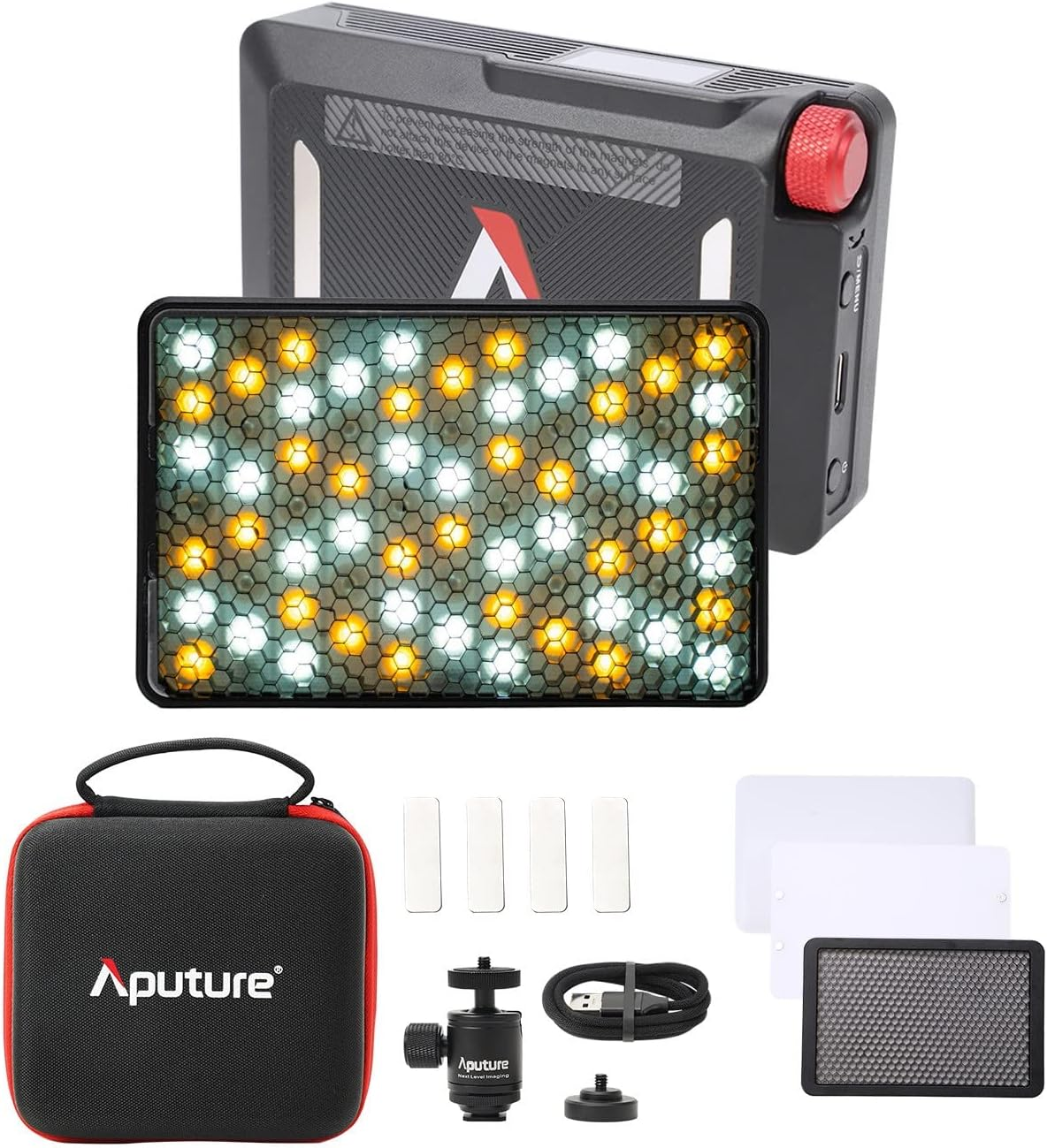 Aputure MC Pro RGBWW LED on Camera Video Light, Temperature 2000K-10000K Support Magnetic Attraction IP65 Protection 15 Built-In Light Effects and App Control
