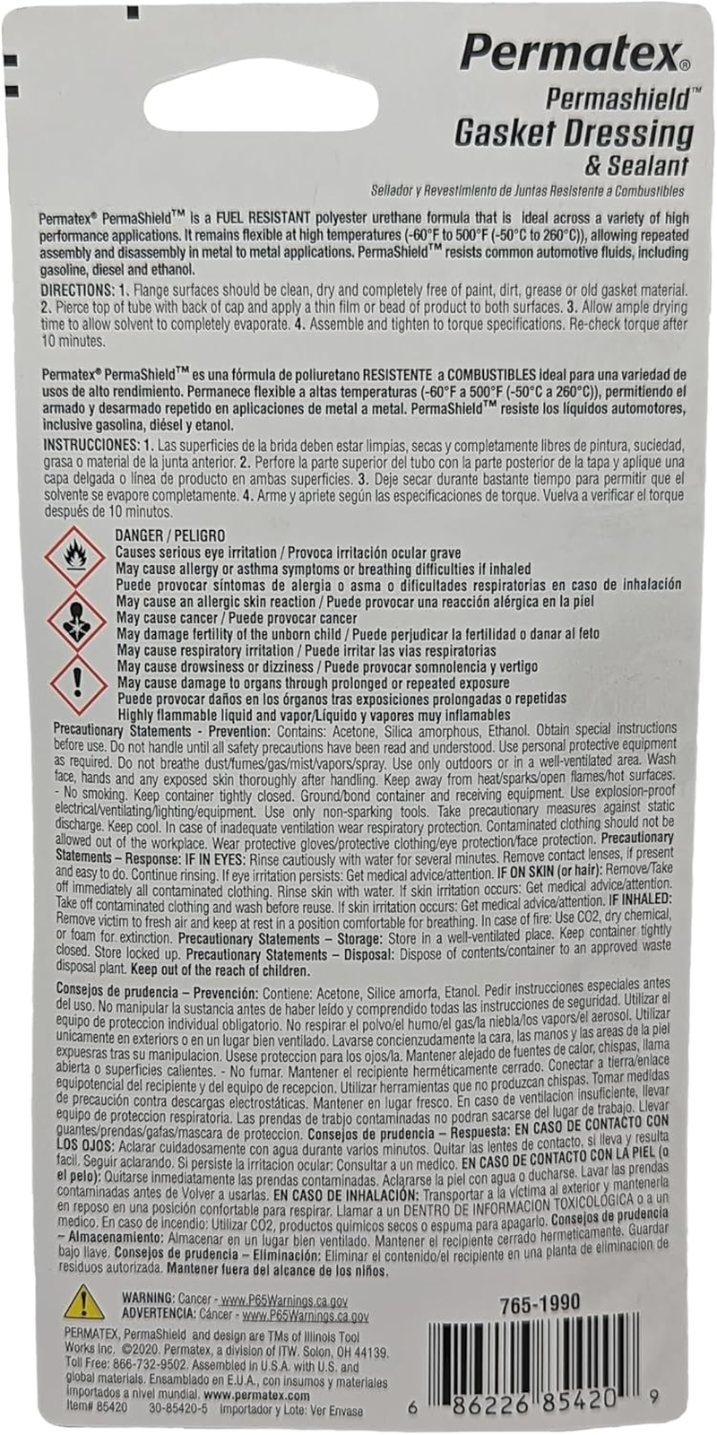 Permatex 85420 Permashield Fuel Resistant Gasket Dressing and Flange Sealant 59 Ml image number 4