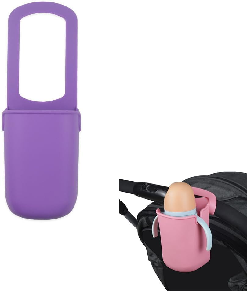 1PCS Stroller Silicone Cup Holder,Universal Stroller Cup Holder,Removable Water Bottle Holder for Outdoor,Silicone Storage Bag Drink Holder for Wheelchair,Scooters, Baby Bottle Holders (Blue)