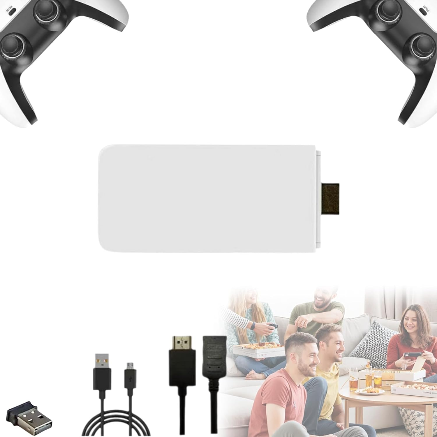 4K Retro Game Stick, Wireless Retro Game Console with 42000+ Games, 2.4G HDMI Output, 4K Video Gaming Stick with Two Controllers, for Home and Party (128GB/42000+)