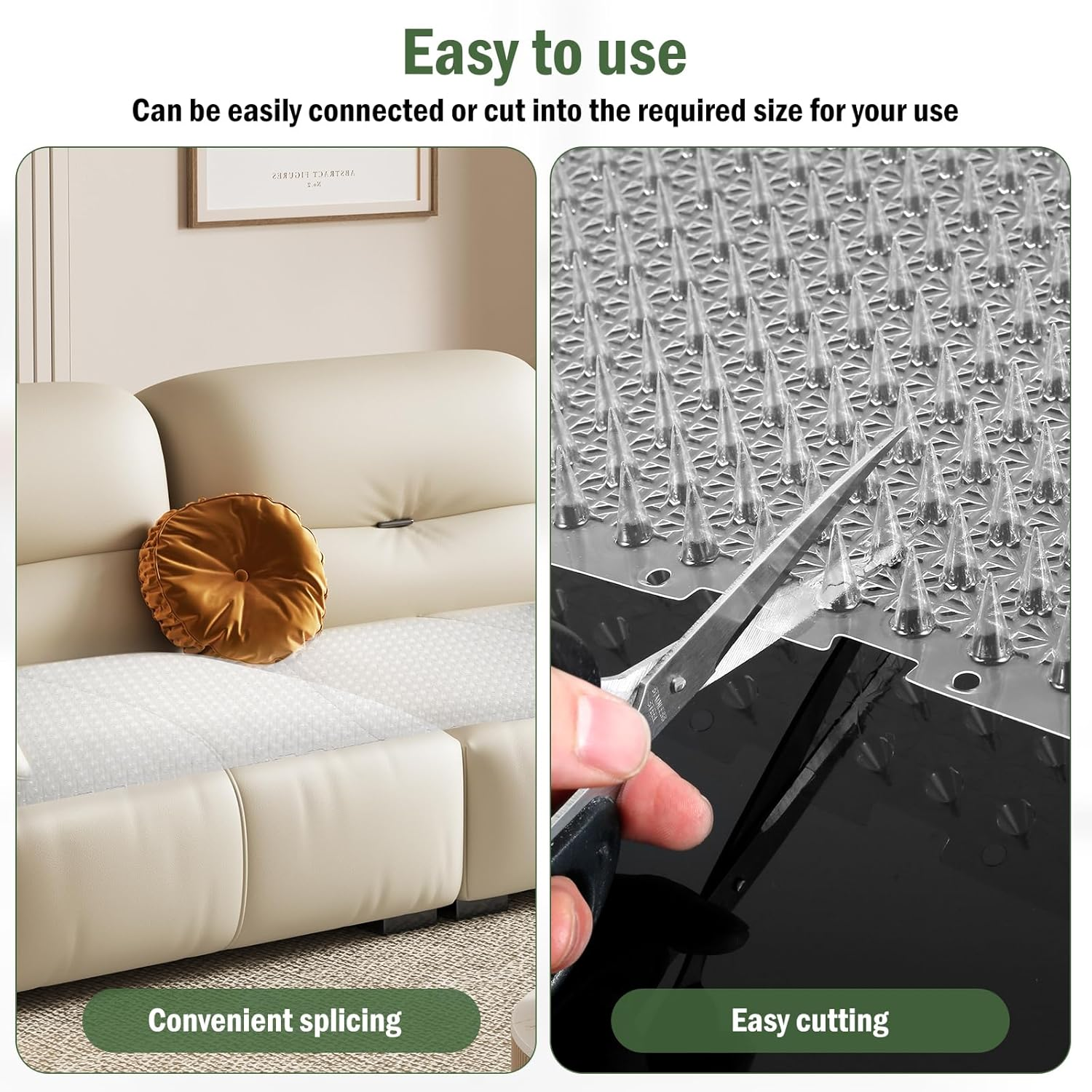 5 Pack Scat Mat for Cats Clear Pet Spike Mats with Spikes to Deter Dogs and Other Animals Away Cat Repellent Indoor Outdoor Scat Mat for Sofa Door Balcony Patio 16 X 13 Inches Pouywh(Transparent) image number 4