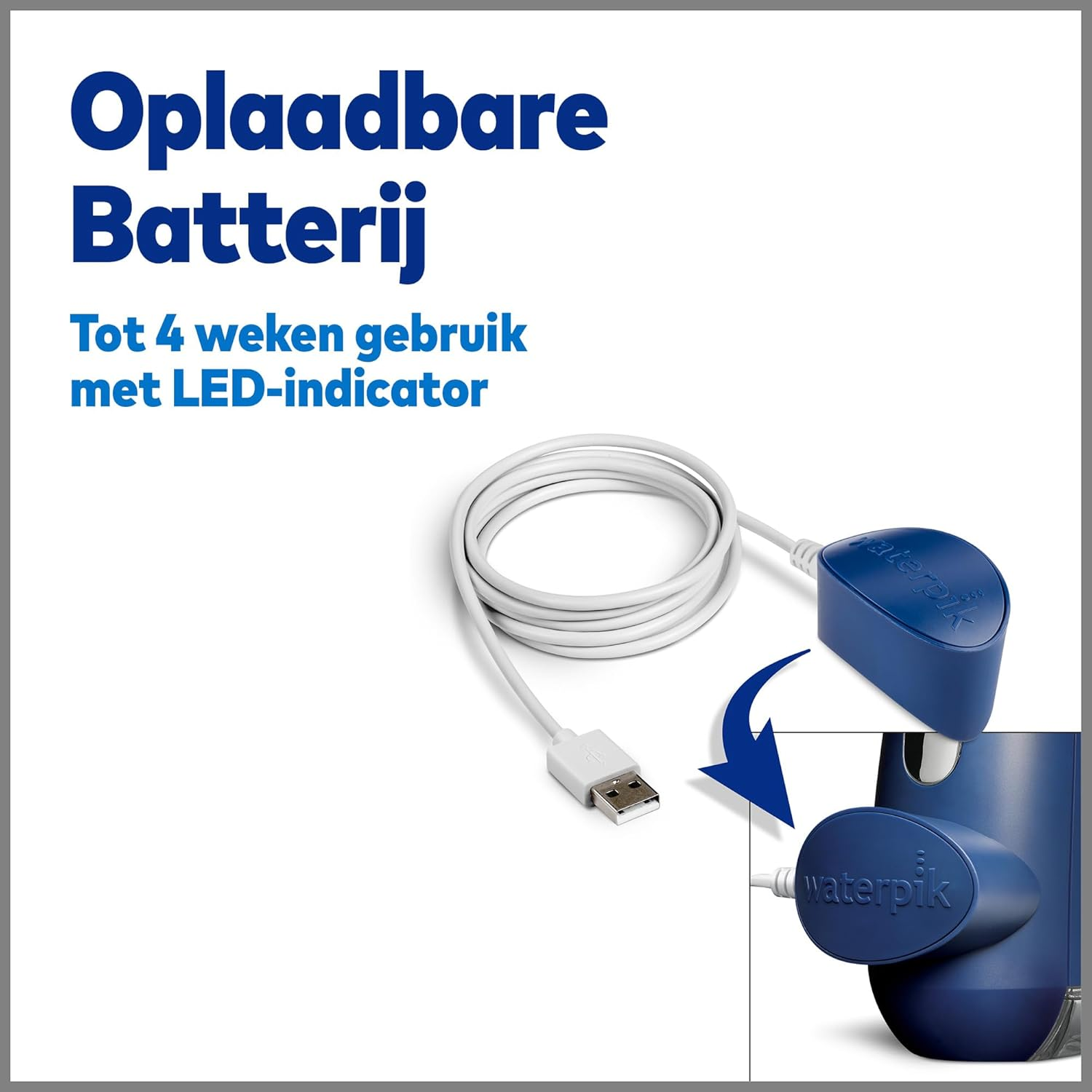 Waterpik Cordless Advanced Cordless Oral Irrigator, 4 X Attachments, Pressure Range Adjustable (3.1 to 5.2 Bar) via 3 Pressure Settings, Induction Charging System, Blue