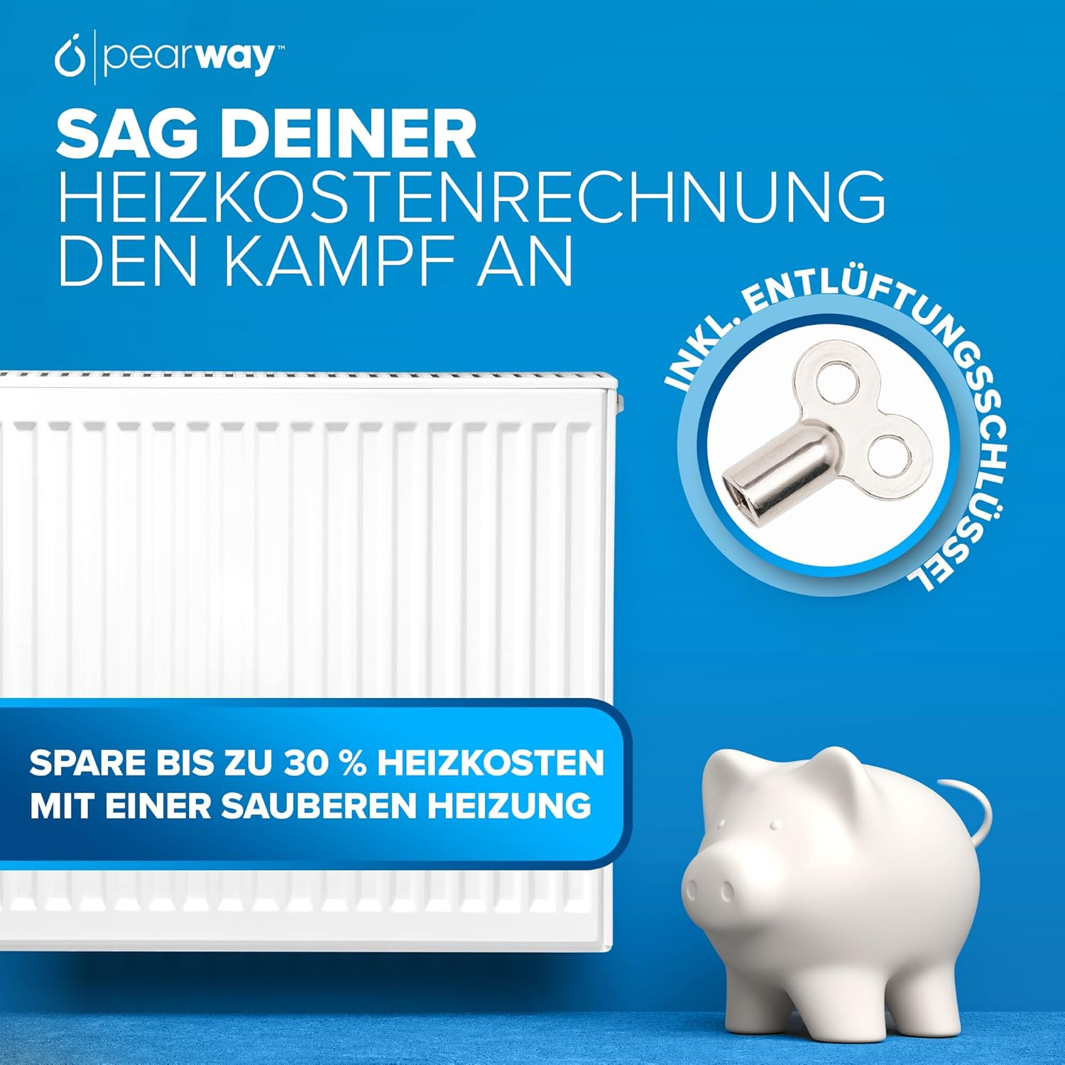 PEARWAY Set of 2 Radiator Brushes, Higher Heating Output & More Cleanliness, Includes Bleed Key, Heating Brush, Improves Room Climate, Radiator Cleaning Brush, Heating Cleaning Brush image number 1