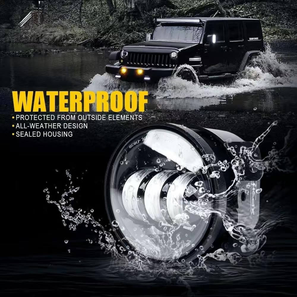 LED Fog Lights 4-Inch Amber Compatible with 2022-2024 Models, DOT Approved Replacement Fog Lamps for Front Bumper, Yellow Driving Offroad Lights image number 2