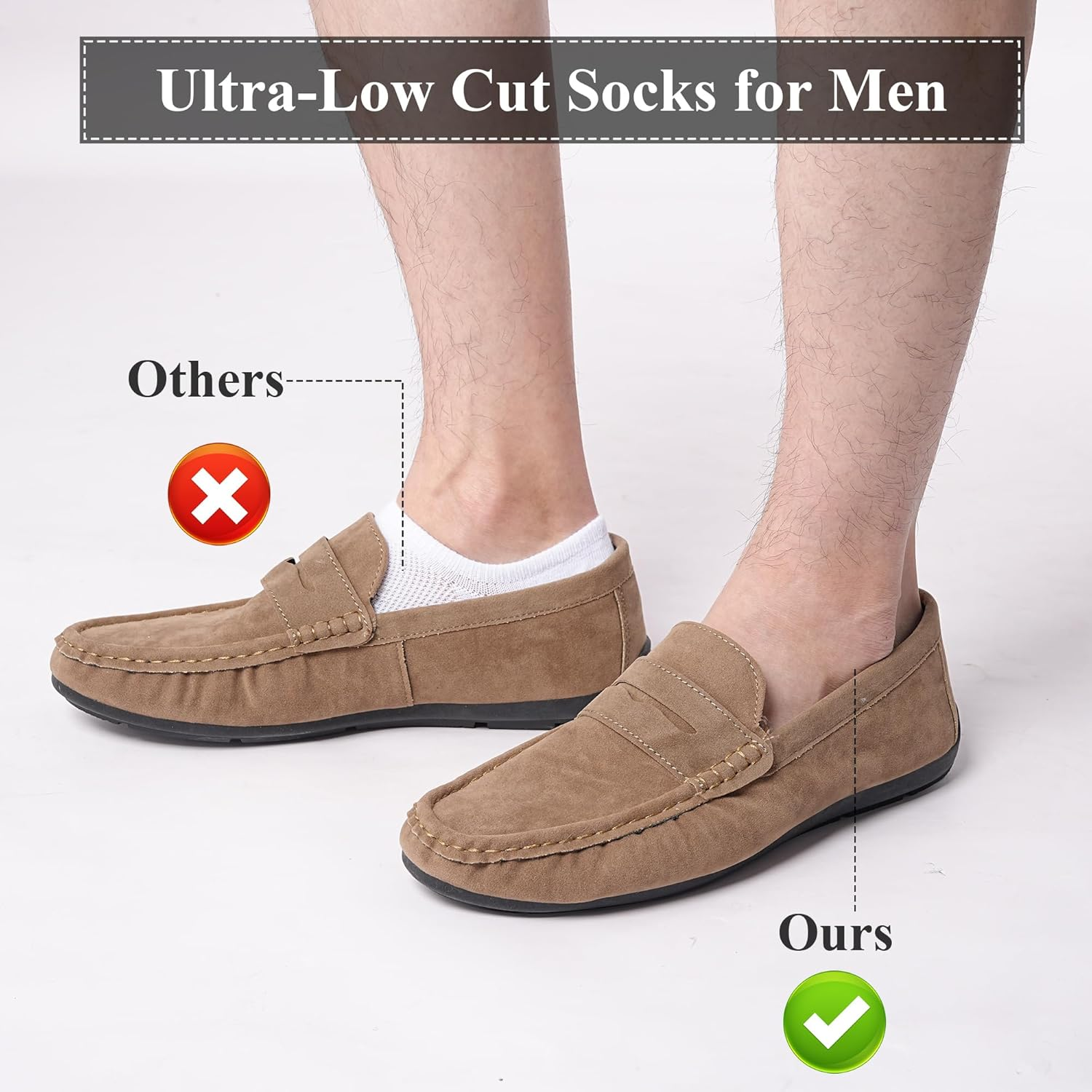 No Show Socks Mens 9-12/6-8, 6Pairs Invisible Socks Men Low Cut Liner Socks Multipack Hidden in Shoe Footsies for Loafer Summer image number 3