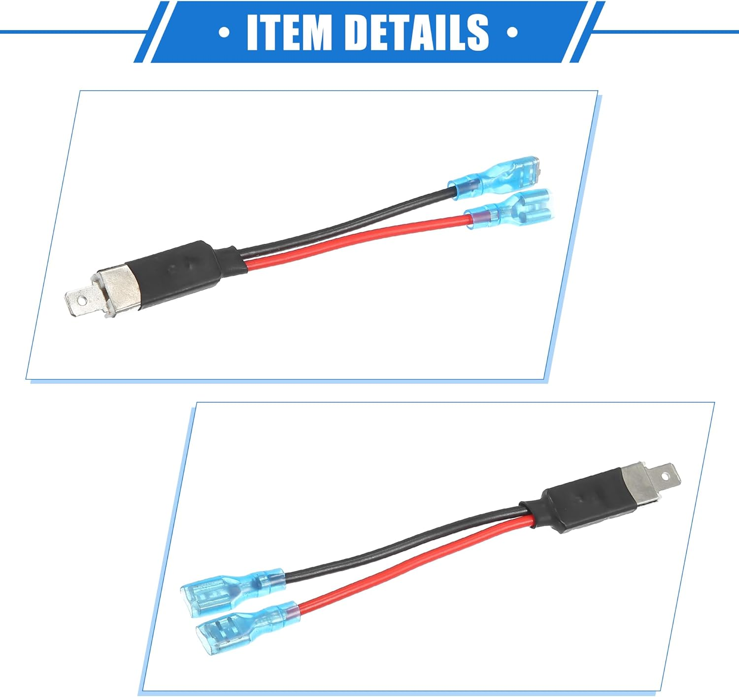 X AUTOHAUX 4 Pcs H1 Male LED Headlight Adapter Wiring Harness Socket Extension Converter Cable, Universal for Car Truck Durable Metal Silver Tone