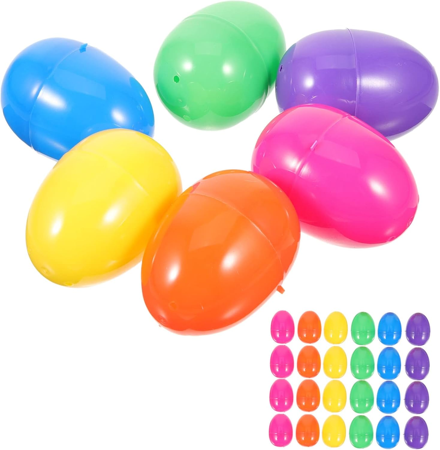 Gatuida 50Pcs Fillable Plastic Easter Eggs Empty Egg Decorations for Easter Party Supplies Present Boxes and Egg Hunt Ornaments for Activities and Classroom Prizes image number 1