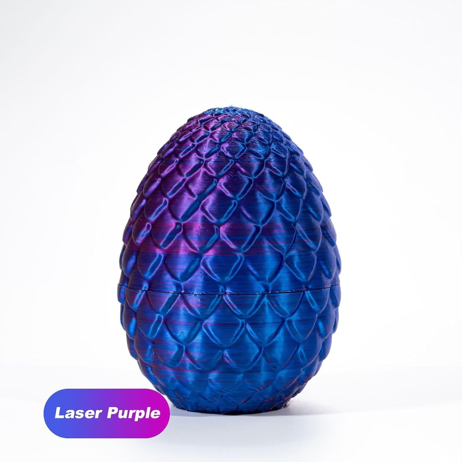 3D Printed Dragon in Egg, Full Articulated Crystal with Dragon Egg, Home Office Decor Executive Desk Toys, Adults Fidget Toys for Autism/Adhd (Laser Purple, 12") (Blue) image number 1