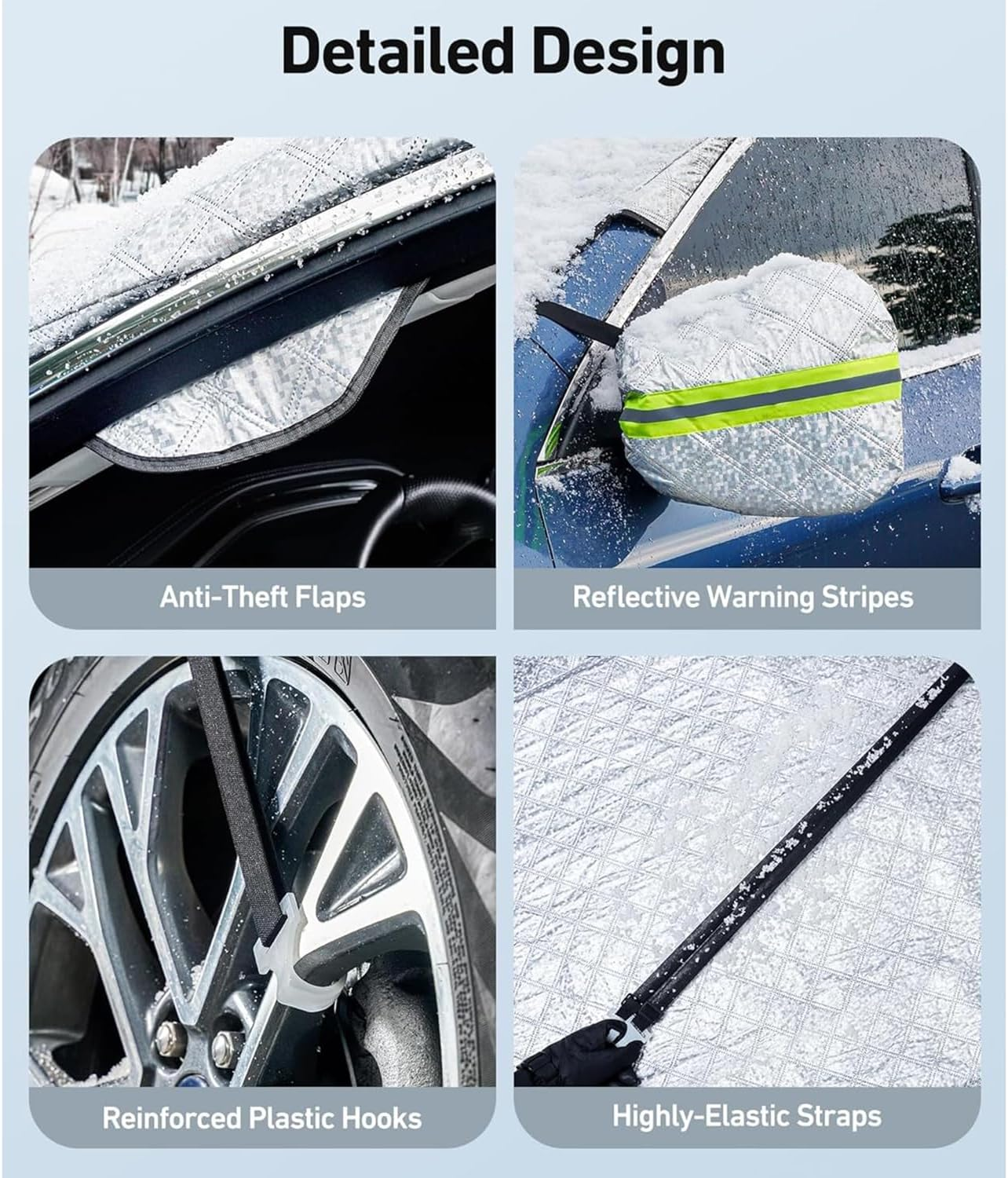 Car Windshield Snow Cover, Winter Frost Protection for Any Weather, Block Fallen Leaves Frost Protector, Front Window Automotive Covers for Car SUV Trucks image number 1