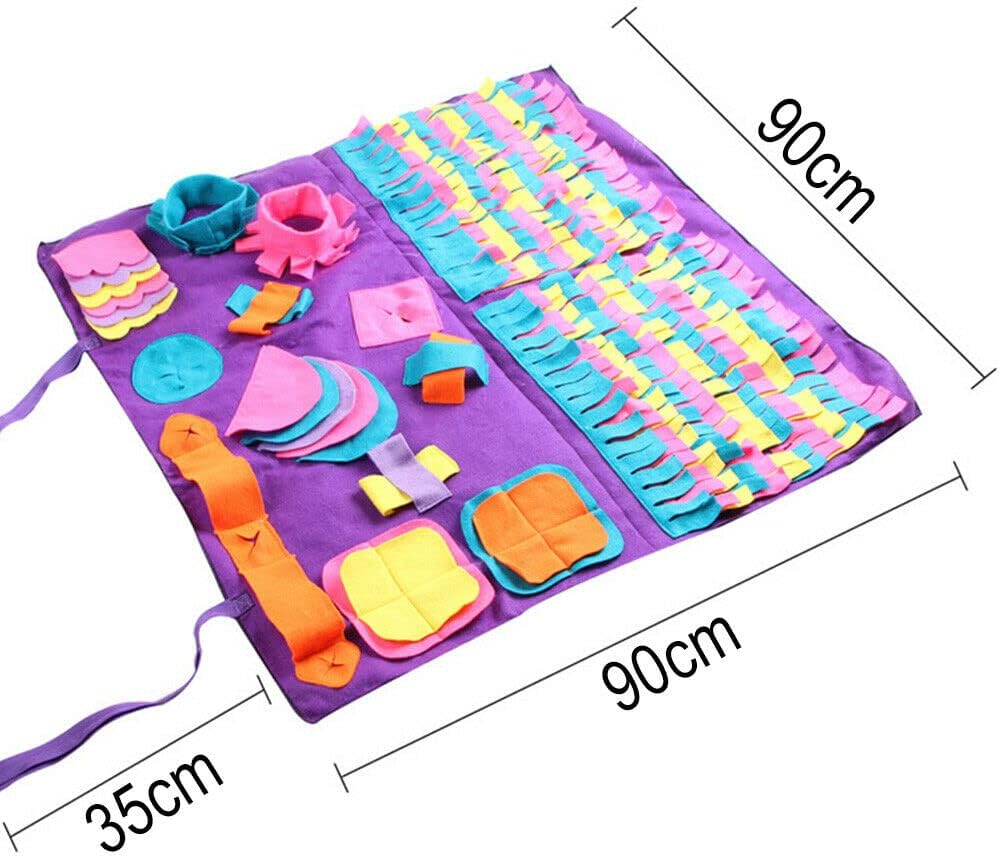 Tootoo Dog Snuffle Mat for Nose Work Training &ndash; 90X90Cm Pet Foraging Feeding Mat Toy | Interactive Puzzle Blanket for Dogs | Anti-Slip Slow Feeding Pad for Stress Relief & Mental Stimulation image number 3