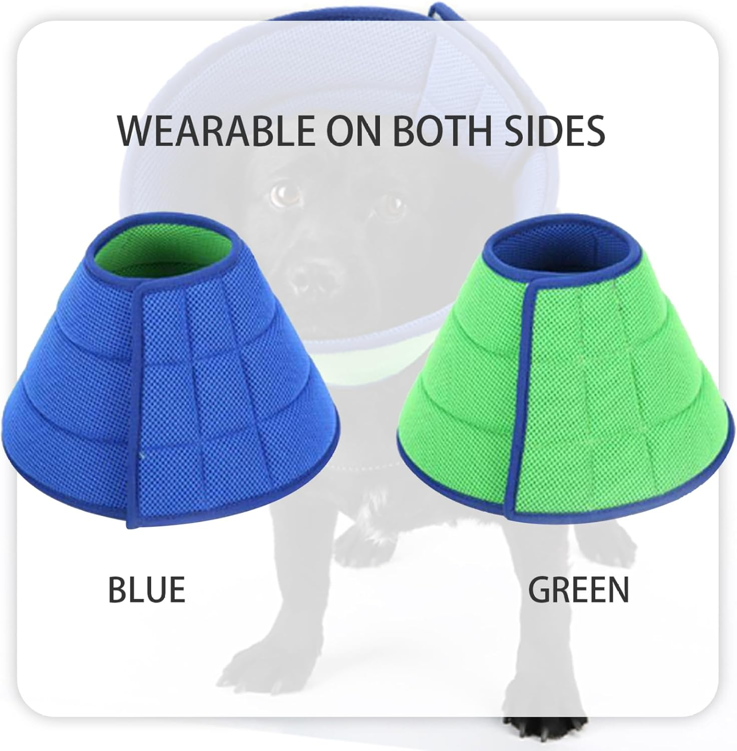Dog Cone Collar for after Surgery XL Anti-Bite Soft Dog Cone Recovery Collars with Adjustable Strap Breathable Mesh Elizabethan Collar for Dogs Cats