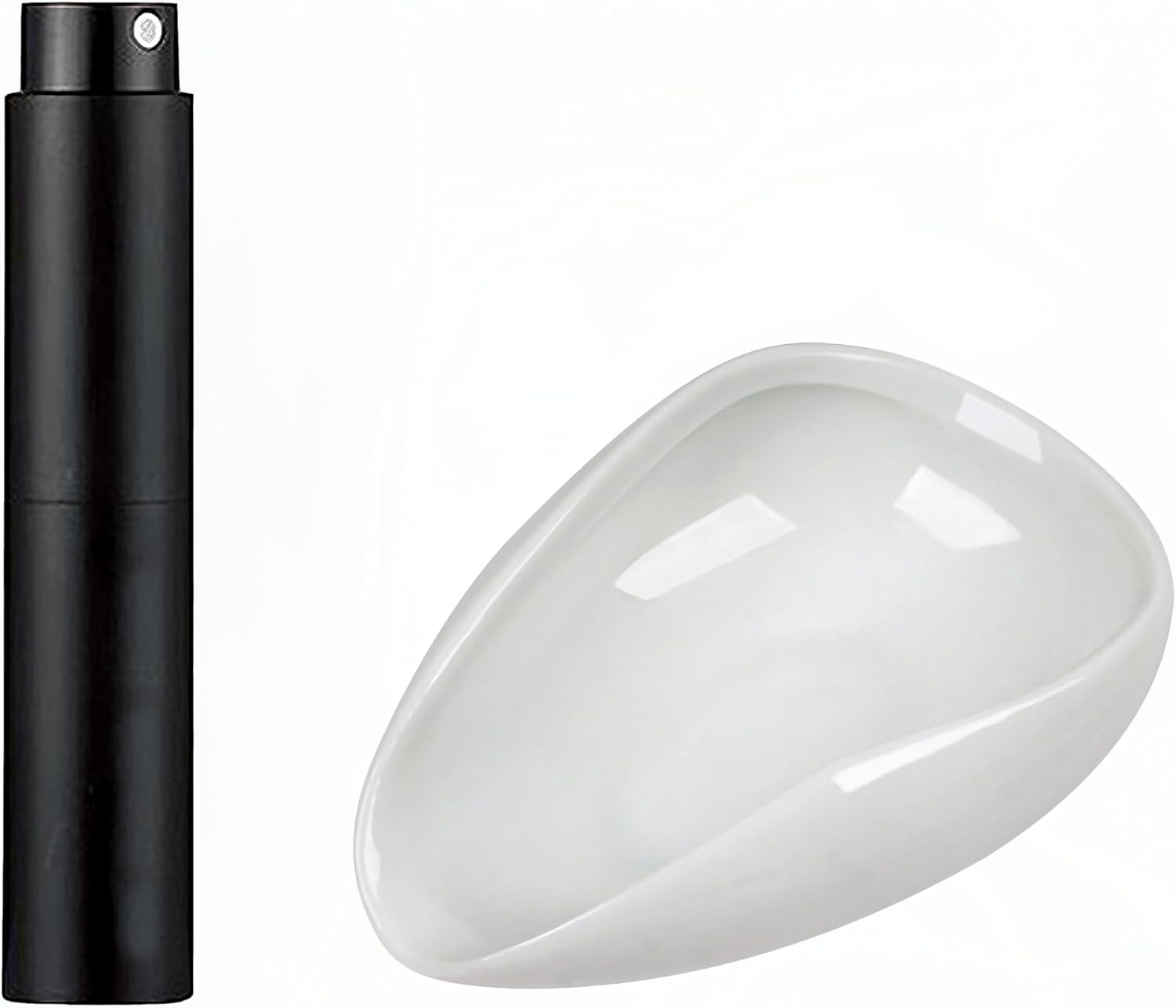 Coffee Bean Dosing Cup and RDT Spray Bottle Kit for Espresso Ceramic Ruffled Leaf Shaped Measuring Tray and Sprayer Set for Reducing Coffee Ground Static