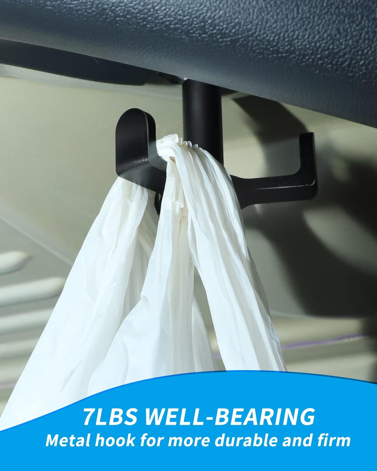 SPARKWHIZ Trunk Grocery Bag Hook Compatible with 2018-2023 Tesla Model 3 Aluminum Hook Hanger, Black