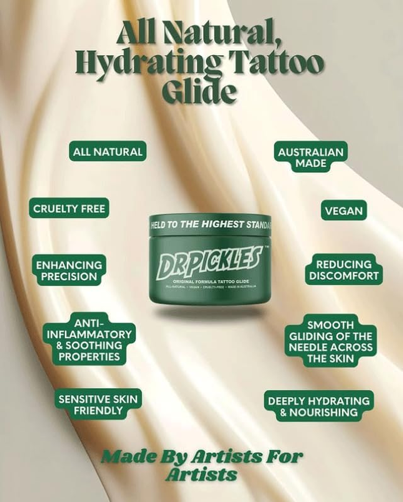 Dr Pickles Original Formula Tattoo Glide, Anti-Imflammatory, Skin Nourishing, Smooth Gliding - 5.3 Oz / 150G image number 4