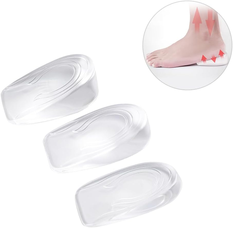 3 Pairs Heel Lift Inserts Invisible Heel Pads 1Cm/2Cm/3Cm Height Increase Gel Insoles for Women Comfortable and Resistant image number 2