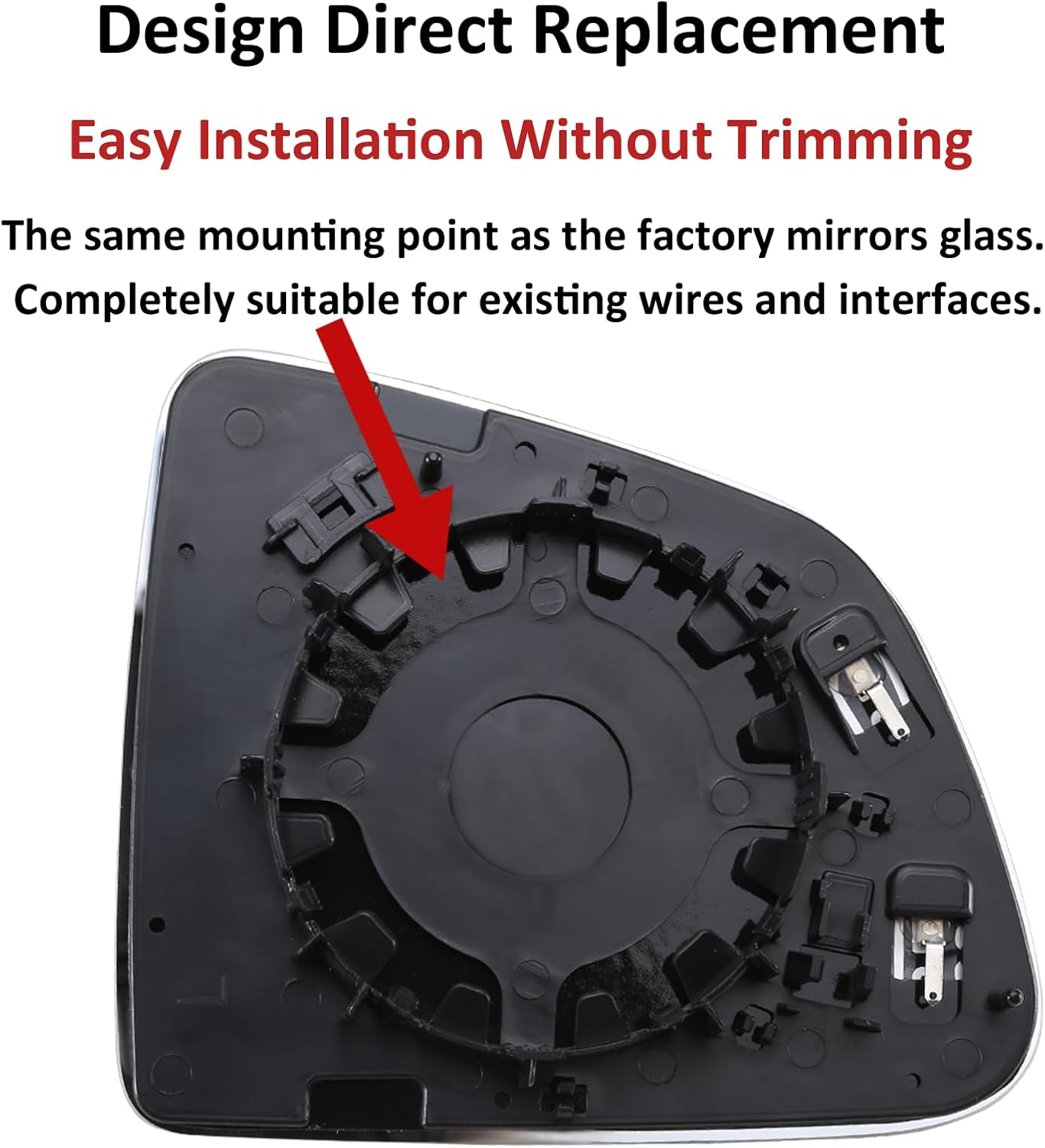 LOIYLLEN Left Side Mirror Replacement for Tesla Model Y 2019 2020 2021 2022 2023 2024, Modely - Left Side Mirror Glass, Rear View Mirrors Glass with Power Heated image number 4