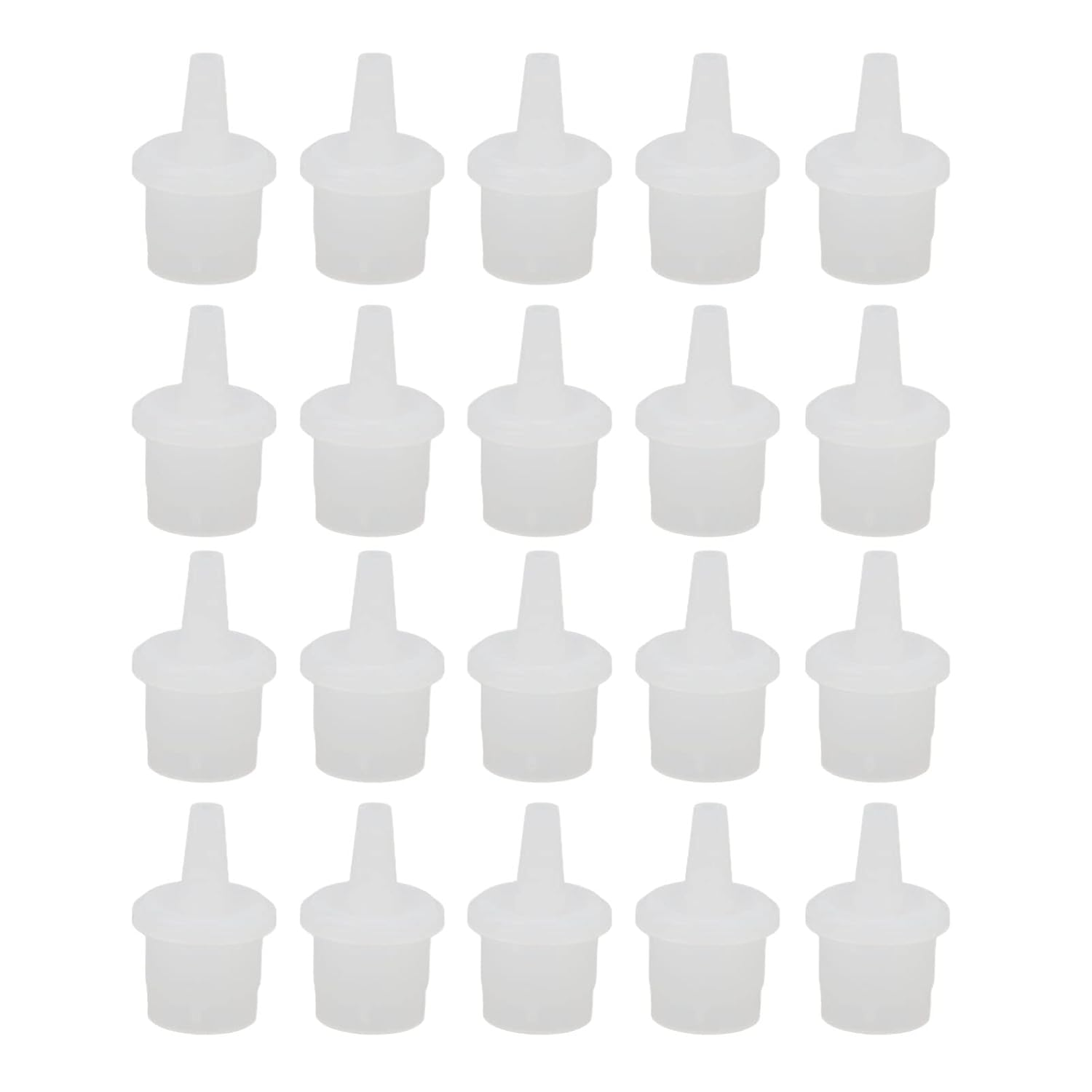 Ejoyous 20PCS ABS Eyelash Glue Bottle Nozzles (0.9X0.5In/22X13Mm) Sealed Dustproof, Sturdy Durable, Fits Eyelash Glue/Pigment/Color Bottles, Nail Art/Eyelash Extension Accessory