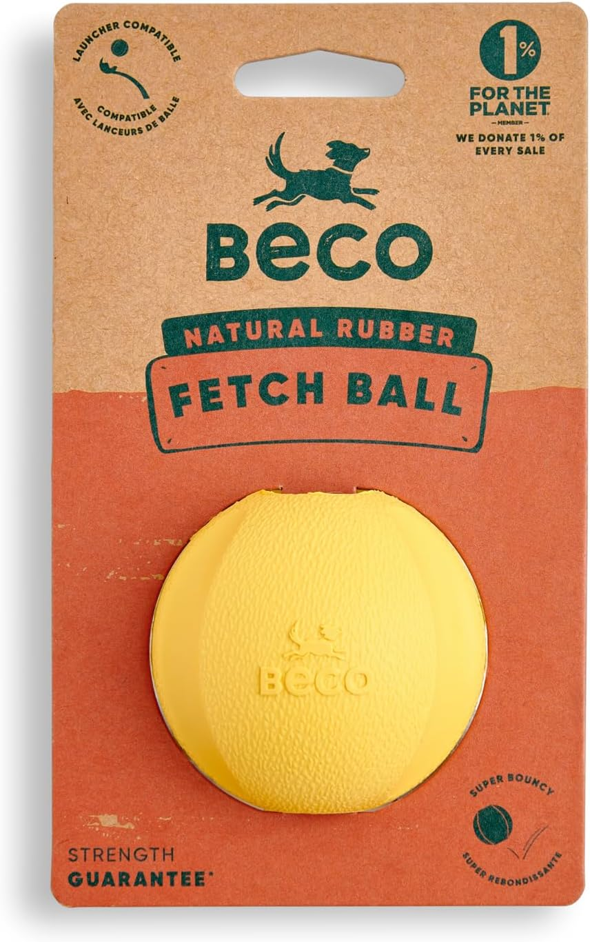 Beco Rubber Fetch Ball Yellow image number 1