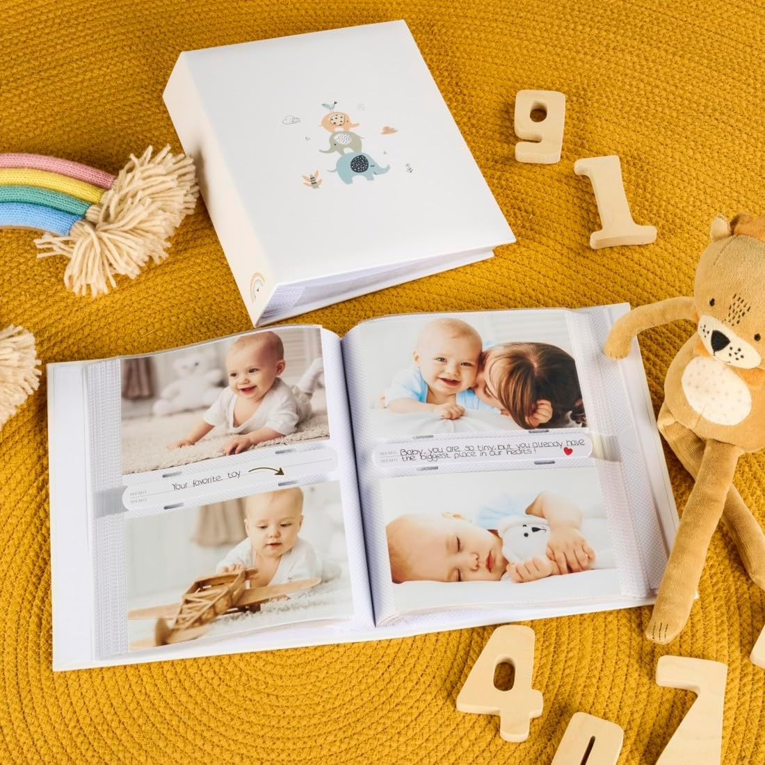 Hama White Animal Photo Album with Cover and Memo Area (200 Photos 10 X 15 Cm, 100 Pages, 19 X 25 Cm, CD and Negative Sleeve, Animal Motif) image number 3