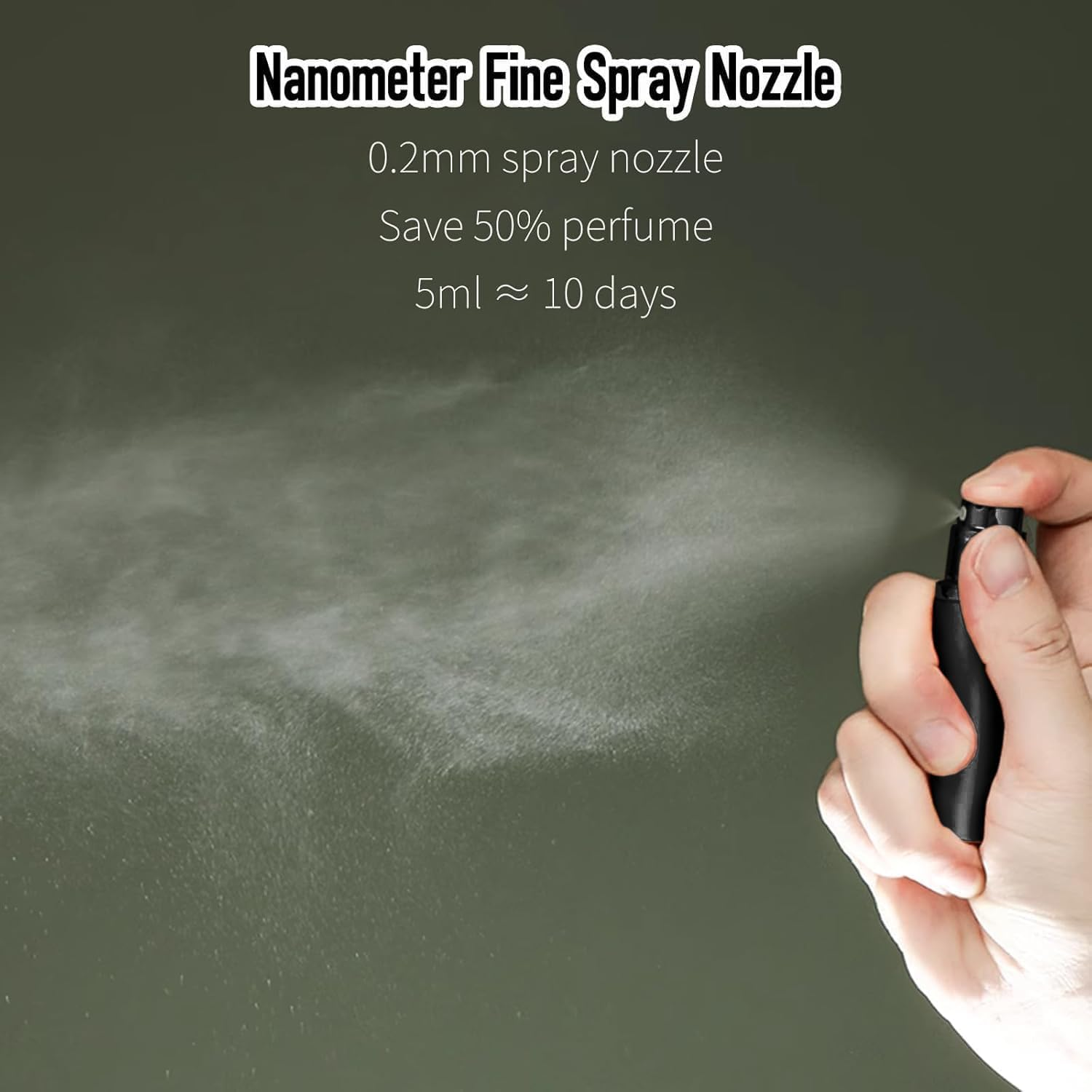 DILUSILK Refillable Perfume Atomiser, Mini Travel Aftershave Dispenser, Small Perfume Spray Bottle, Pocket Size Bottom Filling Perfume Dispenser for Men and Women