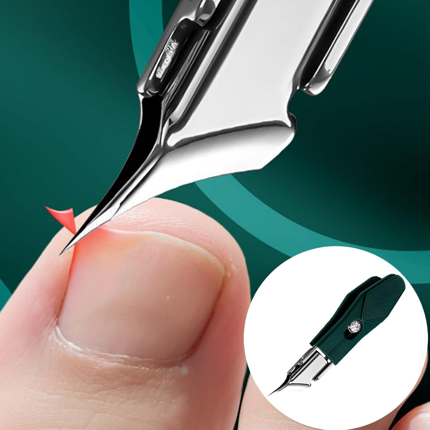 Apujent Slant Edge Nail Clippers,Thick Toenail Cutter - Precision Nail Clippers with Anti-Slip Grip for Salon Manicure Pedicure Home Travel Tool Women Seniors Kids image number 1