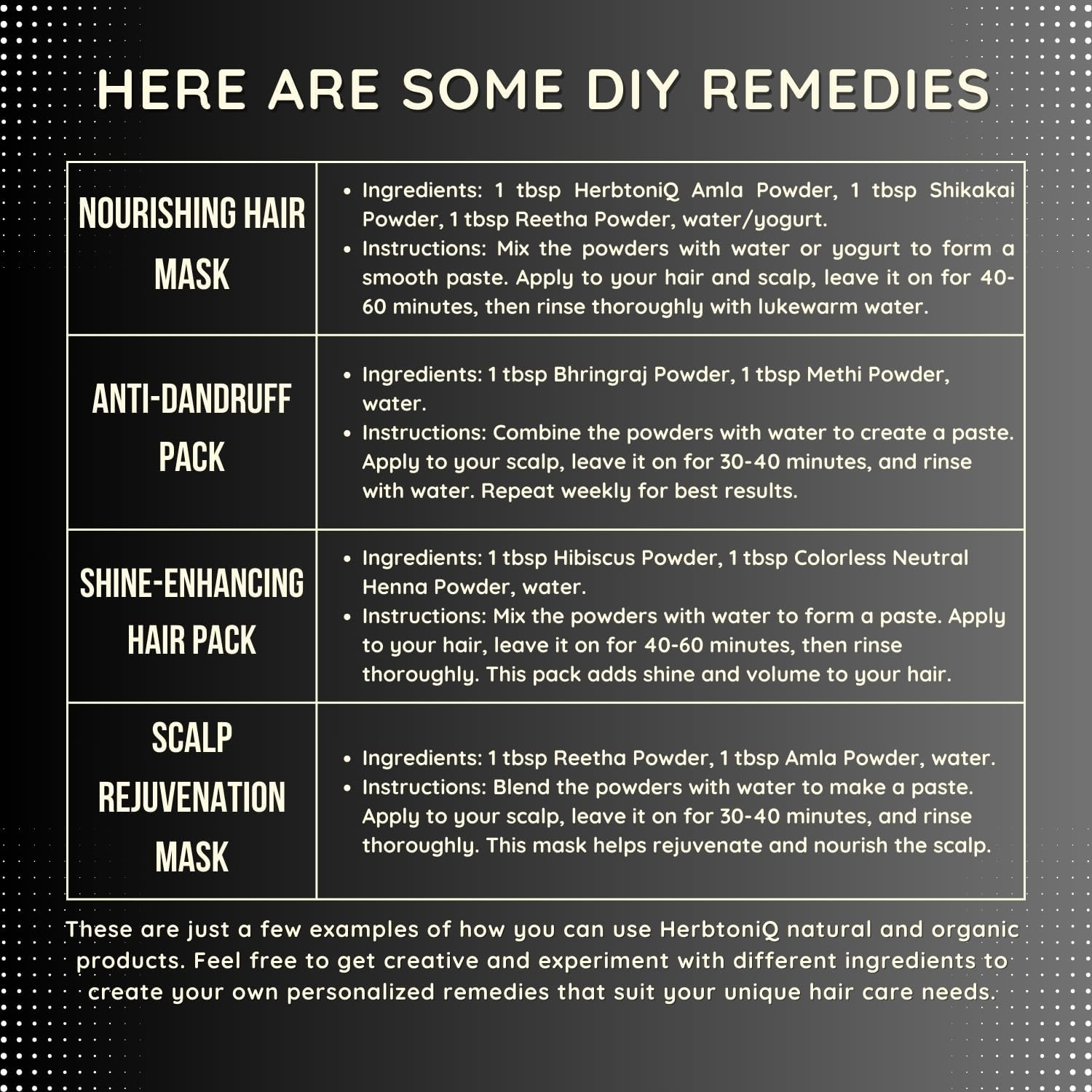 Herbal Hair Mask Powder Mini Pack - 9 Herbs Powders for Hair Growth and Scalp Health Hair Pack - 40G Each - Amla, Reetha, Shikakai, Bhringraj, Hibiscus, Methi, and 3 Pcs Colorless Neutral Henna Powder image number 3