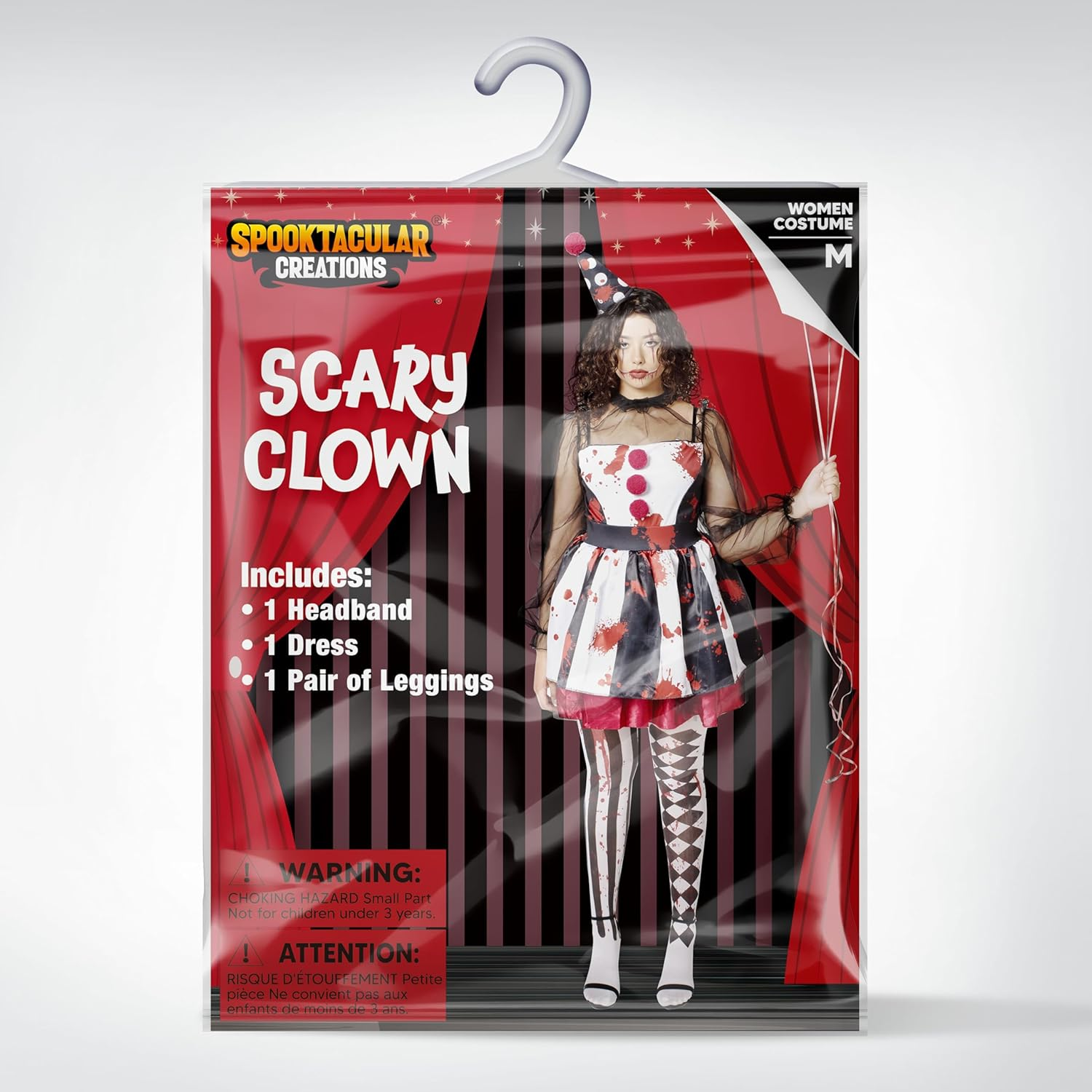 Spooktacular Creations Adult Creepy Clown Costume Women, Scary Jester Outfit for Adult Halloween Costume image number 3